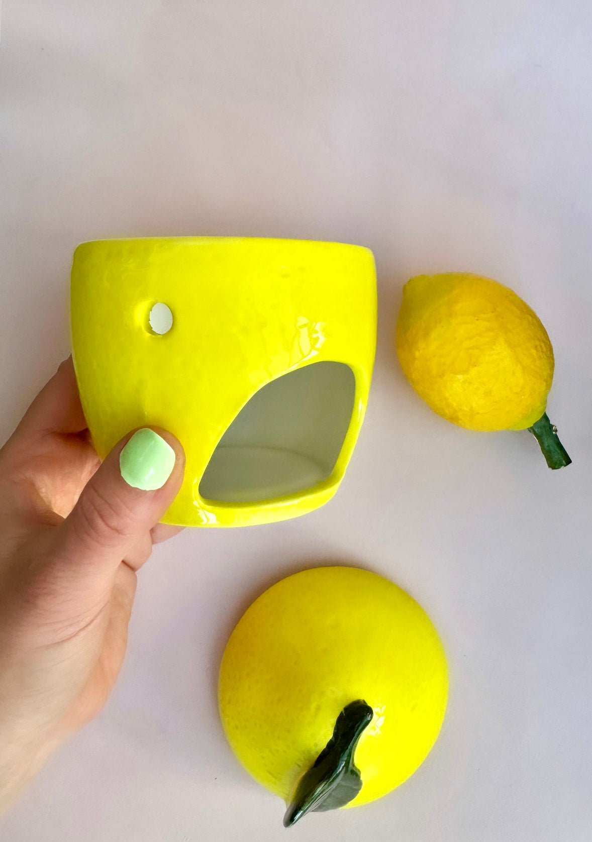 Månesøster Krystaller Voks-røgelses Brænder - Citron Til Aromaterapi