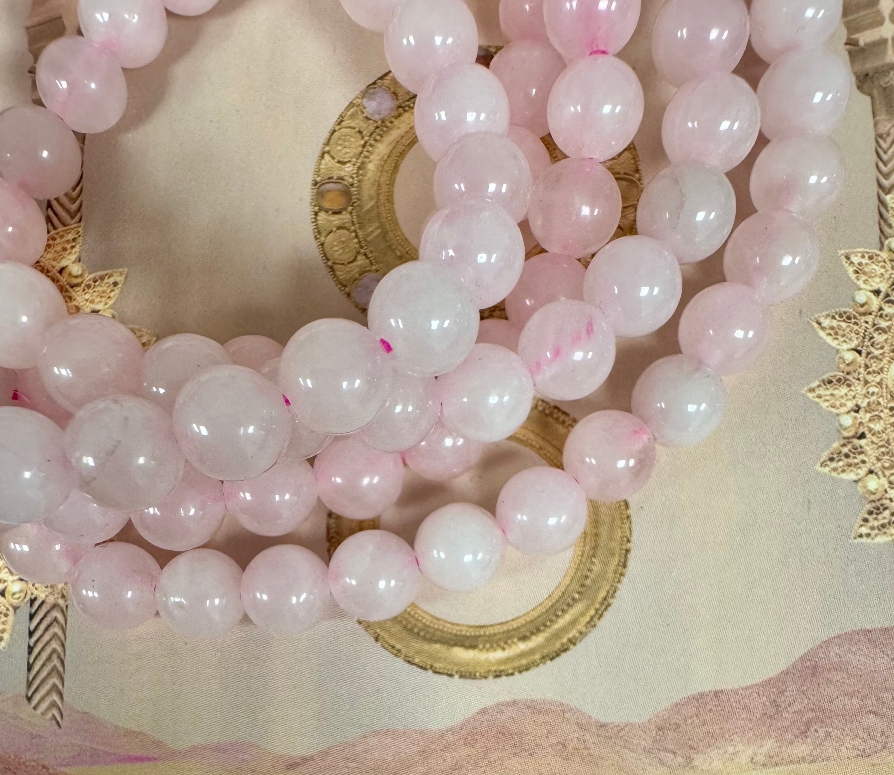 Rosenkvarts Armbånd ☾ Ubetinget Kærlighed & Balance mellem Yin & Yang ♡ ☾ (6 mm.)