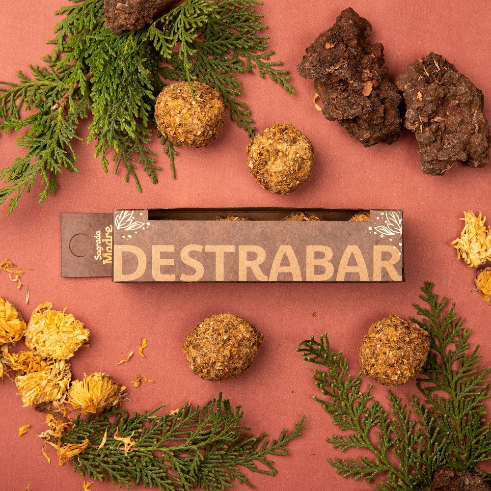 Bombita herbal Destrabar” – Slip Blokeringer & Genskab Flow - Æske med 4 Håndlavet Røgelses Smudge Kugler fra Sagrada Madre