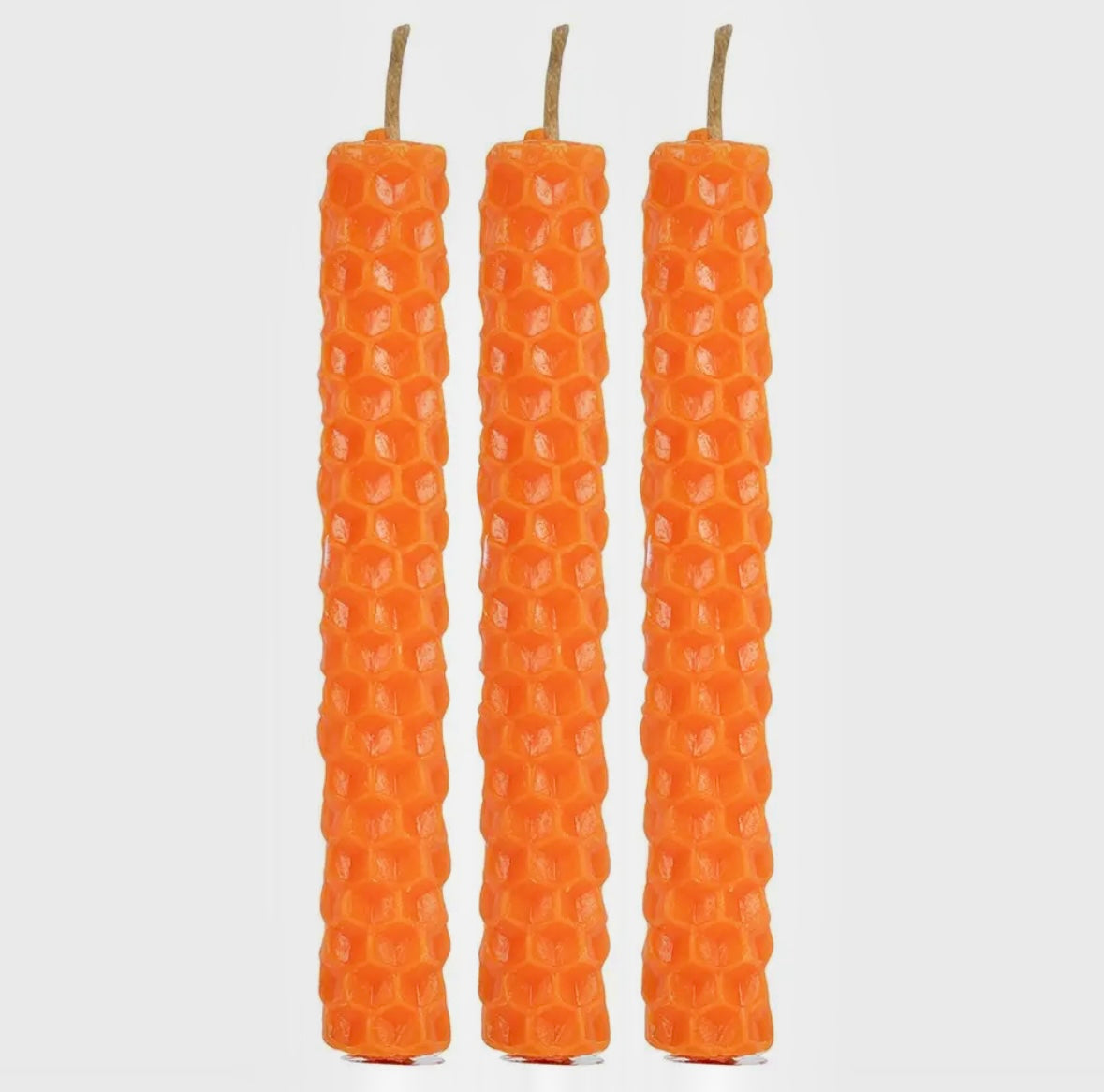 Sæt med 6 ORANGE ☾ Bivoks magic SPELL CANDLES ☾