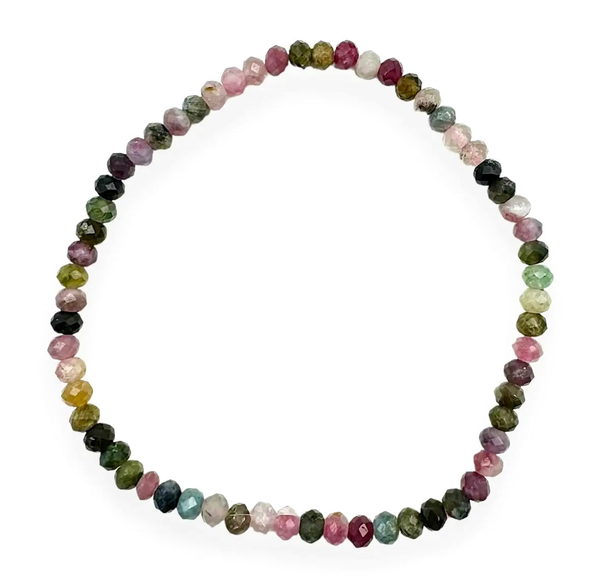 Facetteret Turmalin Armbånd ☾ flerfarvet aa turmalin- Forsoning, empati, velstand & Grounding ☾ (3x4mm)