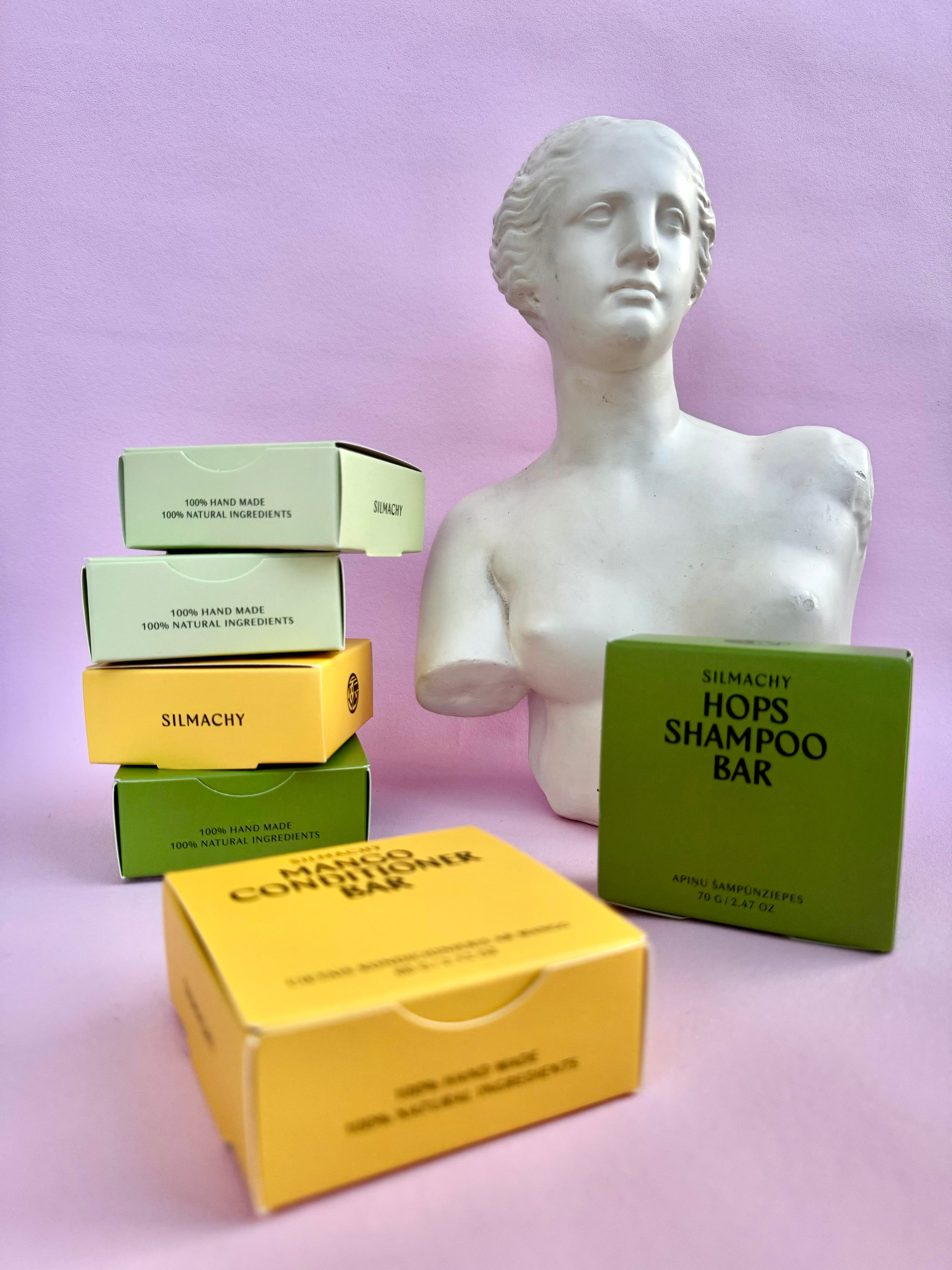 Månesøster Krystaller Hops Shampo Bar med humle & nælde ekstrakt til hårstyrke fra SILMACHY Månesøster.dk - Skæg Shampoo / Pleje