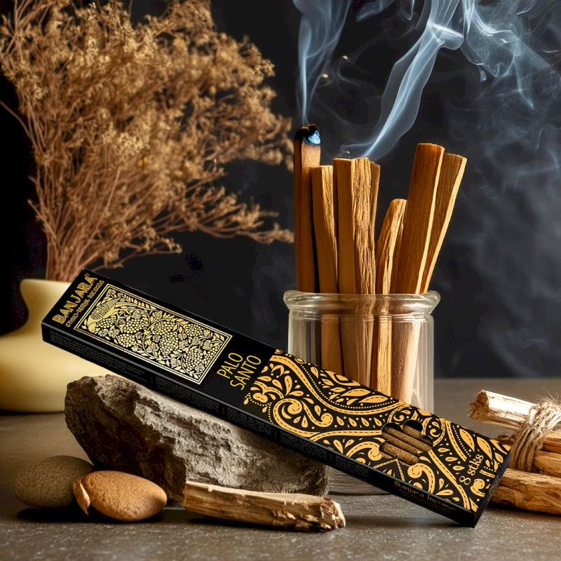Banjara Ekstra Lang røgelsespind - Palo Santo - pakke med 8 stk