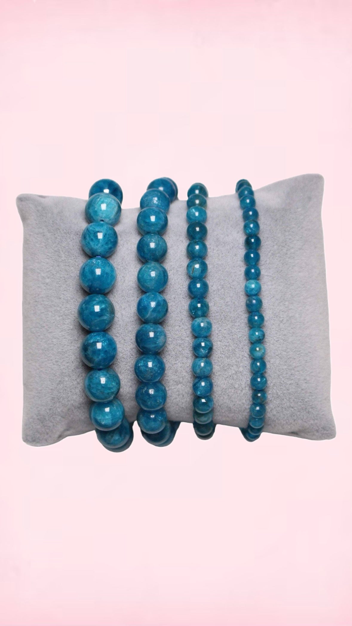 Blå Apatit Armbånd: 4 mm