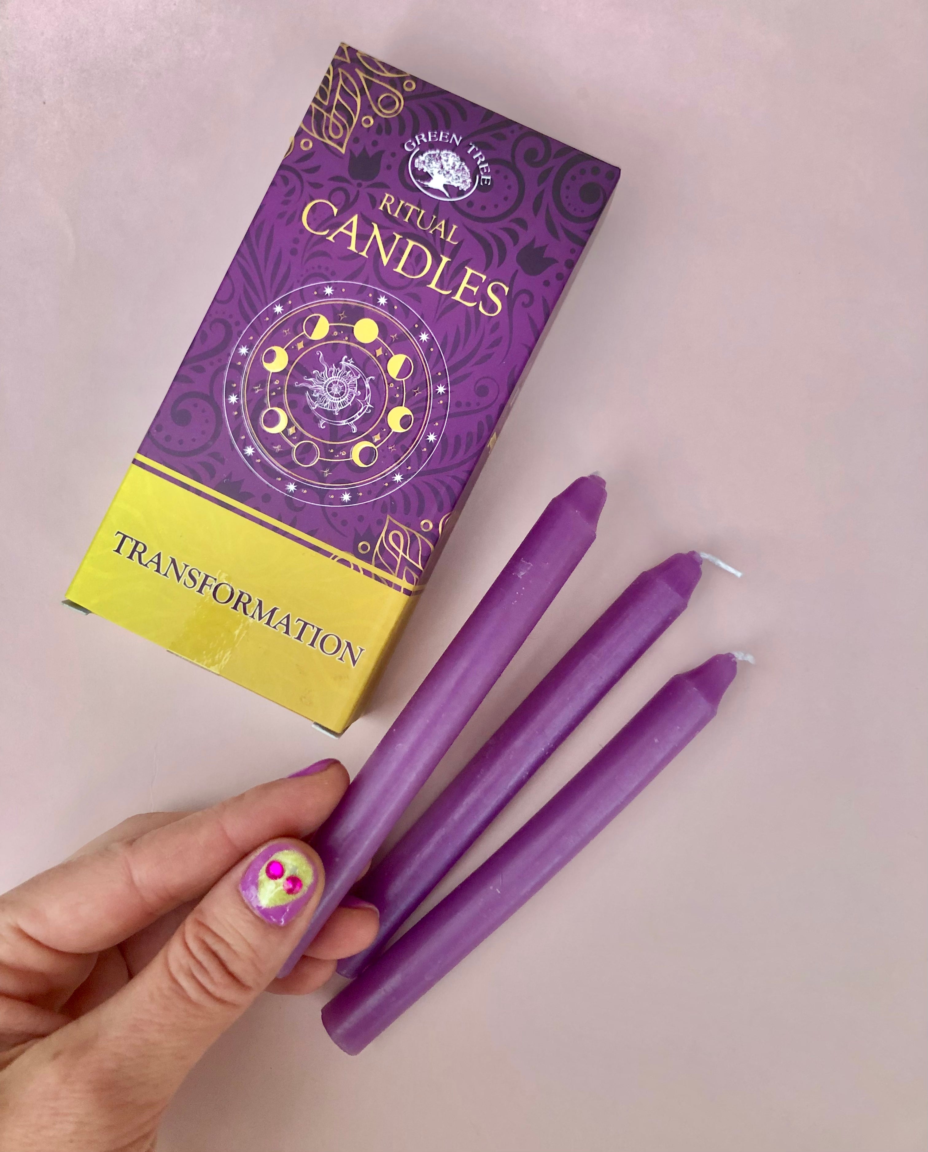 Månesøster Krystaller Stearinlys Ritual Transformation CANDLES