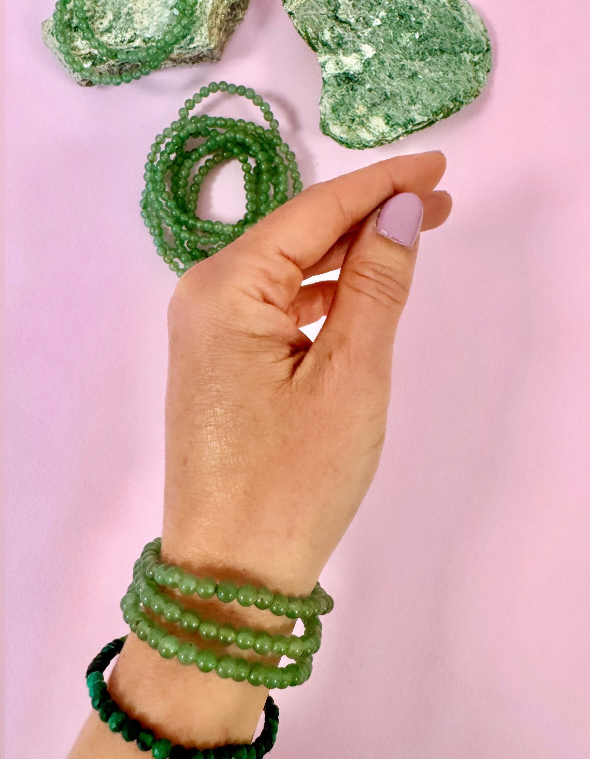 Aventurin Armbånd ☾ Kærlighed, Rigdom & Lykke ☾ 4mm & 6mm