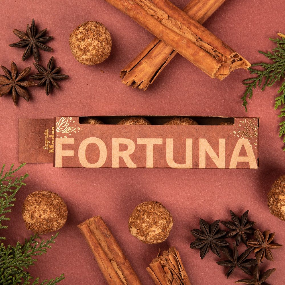Bombita herbal fortuna - Æske med 4 Håndlavet Røgelses Smudge Kugler fra Sagrada Madre