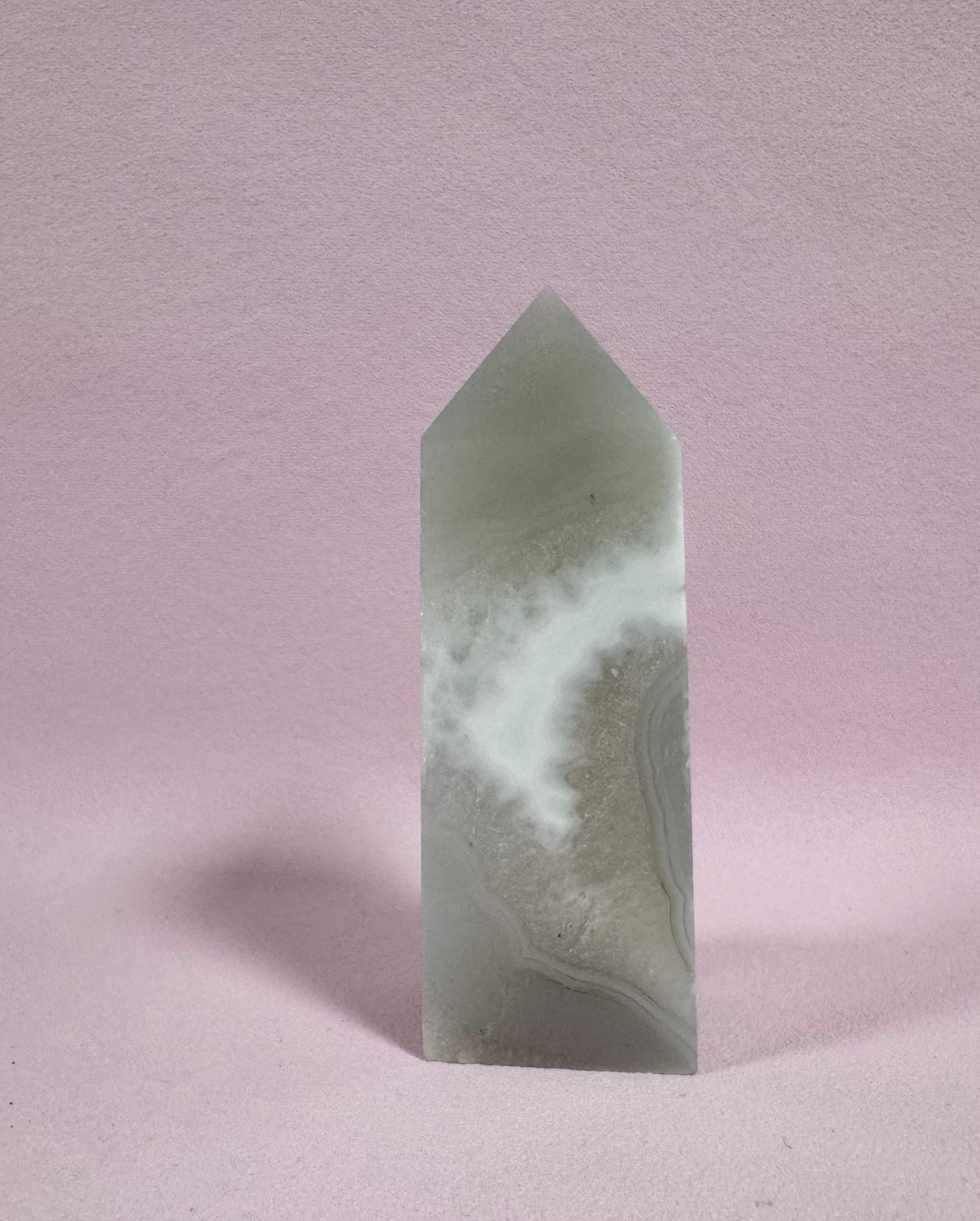Blonde Agat tårn 8,4 cm - Sten af ro, balance & blid styrke
