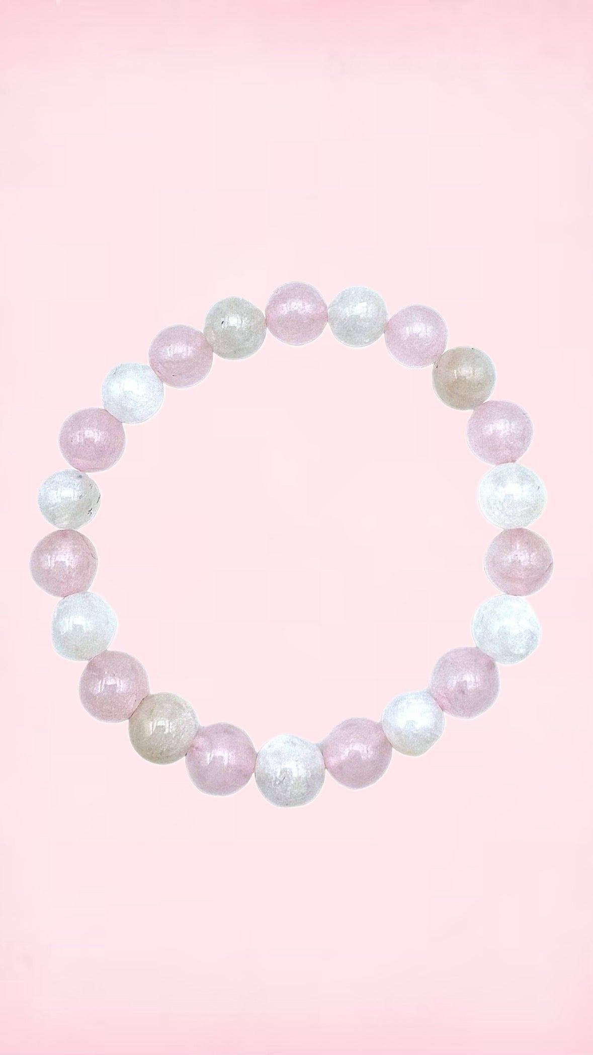 Følelsesmæssig udviklings armbånd - med rosenkvarts & månesten