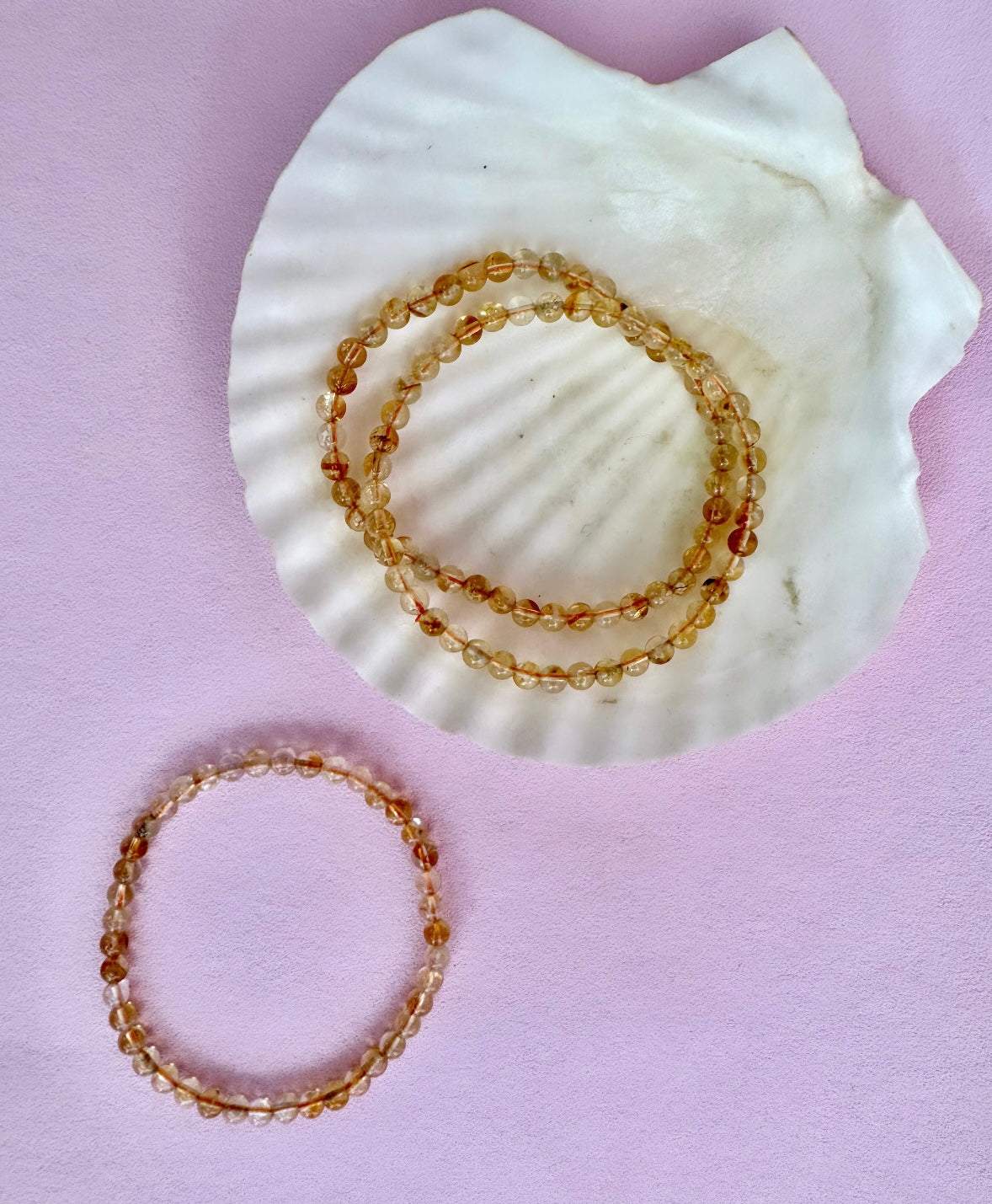 Månesøster Krystaller ☾ citrin Armbånd ☾ MANEFESTATION, RIGDOM & LIVSGLÆDE ☾ 4 mm