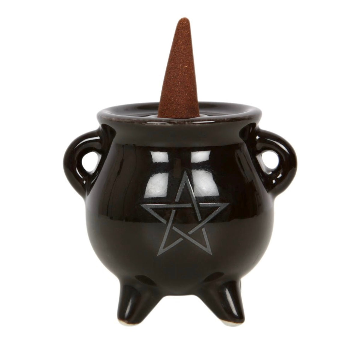KERAMISK PENTAGRAM Kedel Røgelsesbrænder ☽ Til Røgelses Kegler Og Pinde