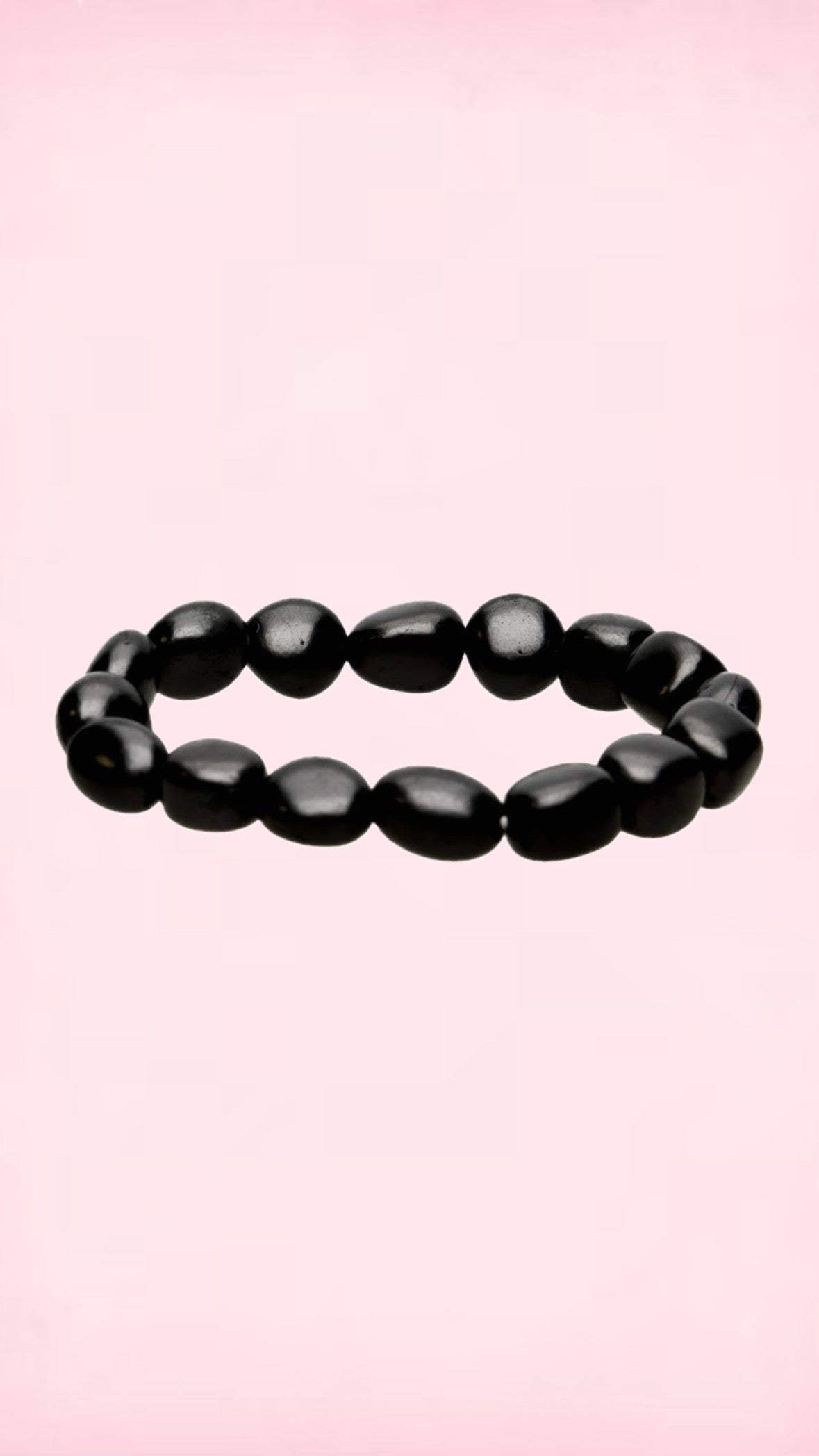 Shungit herre Armbånd - organiske polerede sten