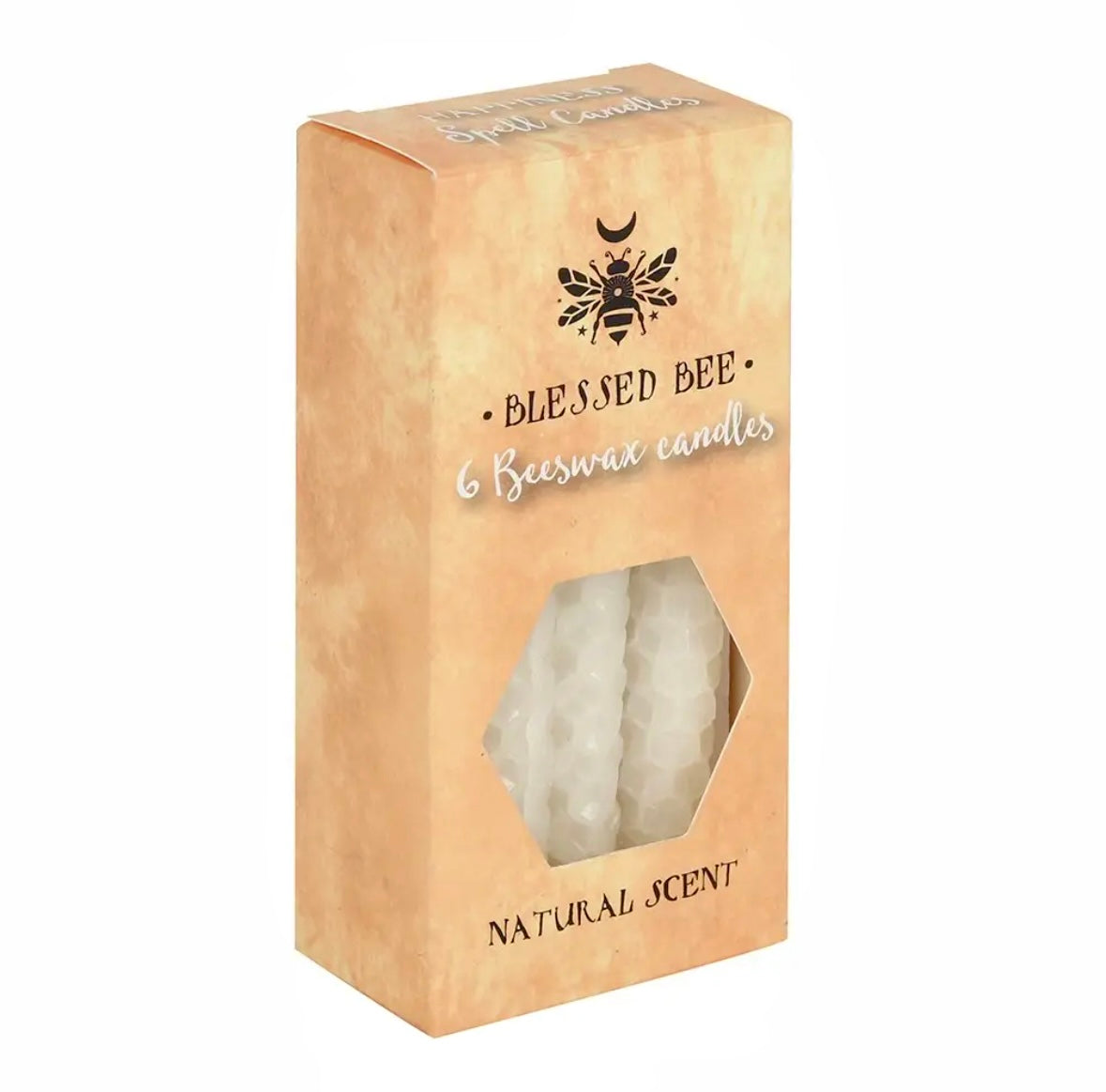 Månesøster Krystaller Sæt med 6 hvide ☾ Bivoks magic SPELL CANDLES ☾
