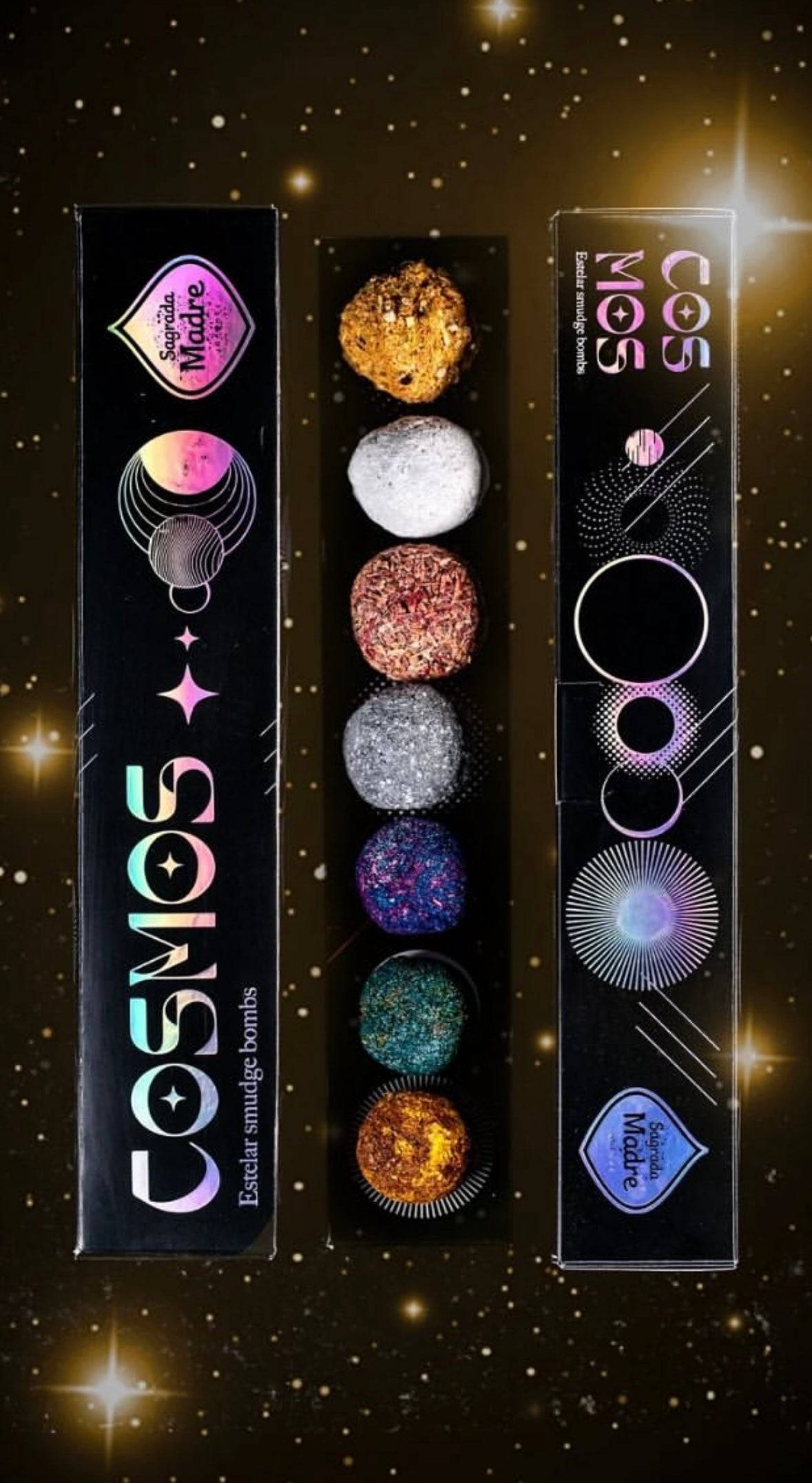 Cosmos Æske med 7 røgelses kugler - Sagrada Madre