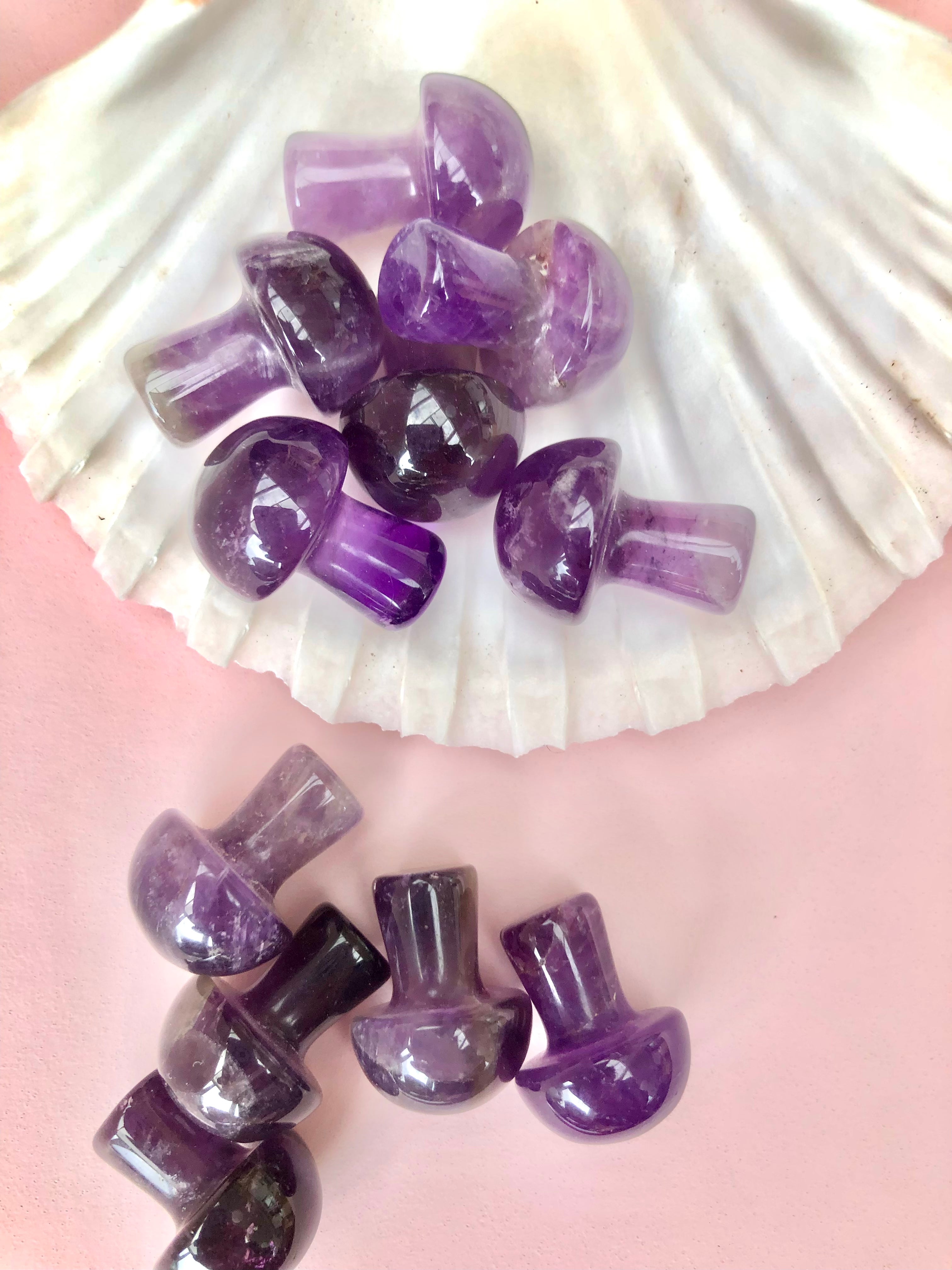 Ametyst Svamp ☾ RO, HEALING & SELVKÆRLIGHED ☾ 2 cm.