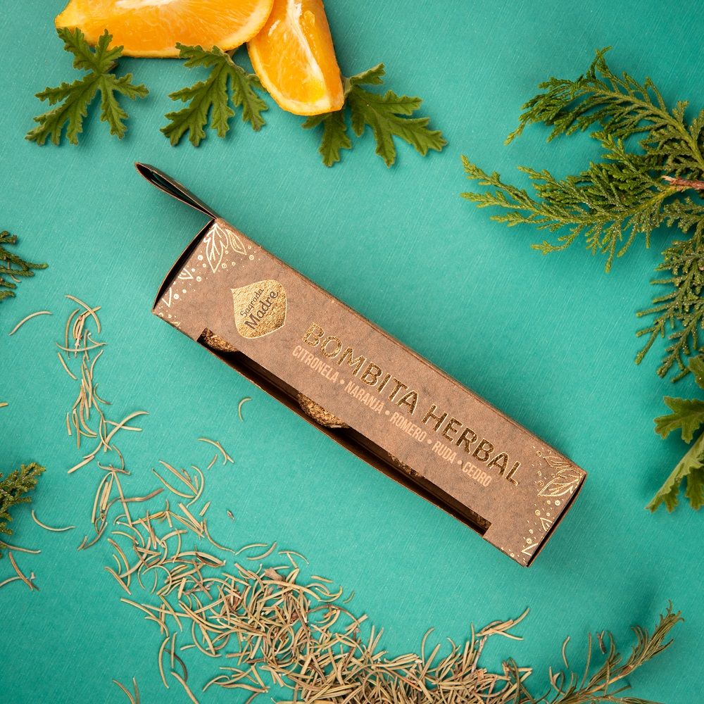 Bombita herbal reborn - Æske med 4 Håndlavet Røgelses Smudge Kugler fra Sagrada Madre