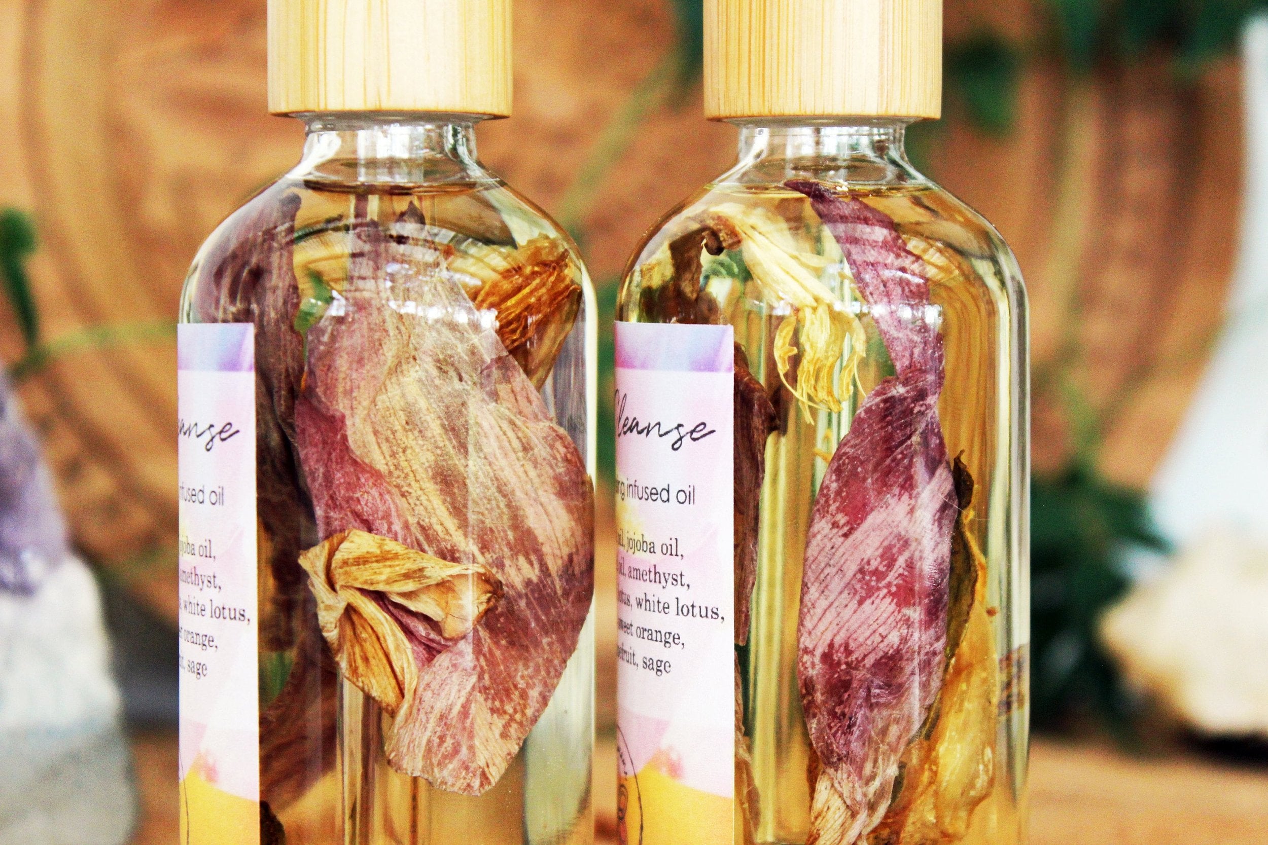 AURA CLEANSE OIL med PINK LOUTS & Ametyst - 30 ml