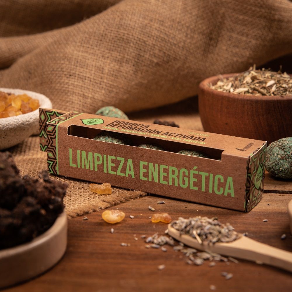 Bombita Energetic Cleansing - boks med 4 røgelses urtebolde fra sagrada madre