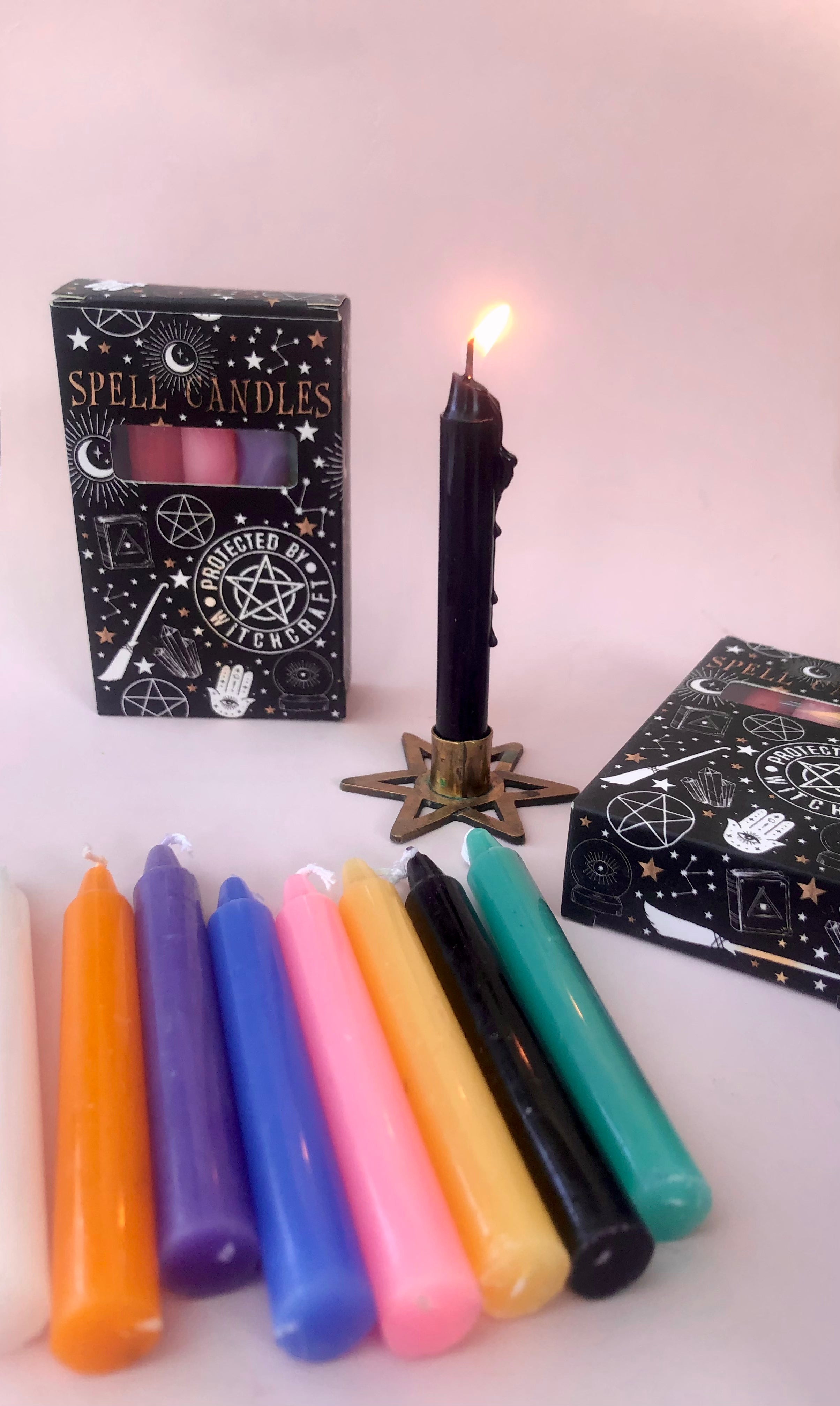 Månesøster Krystaller Protected by Witchcraft SPELL CANDLES