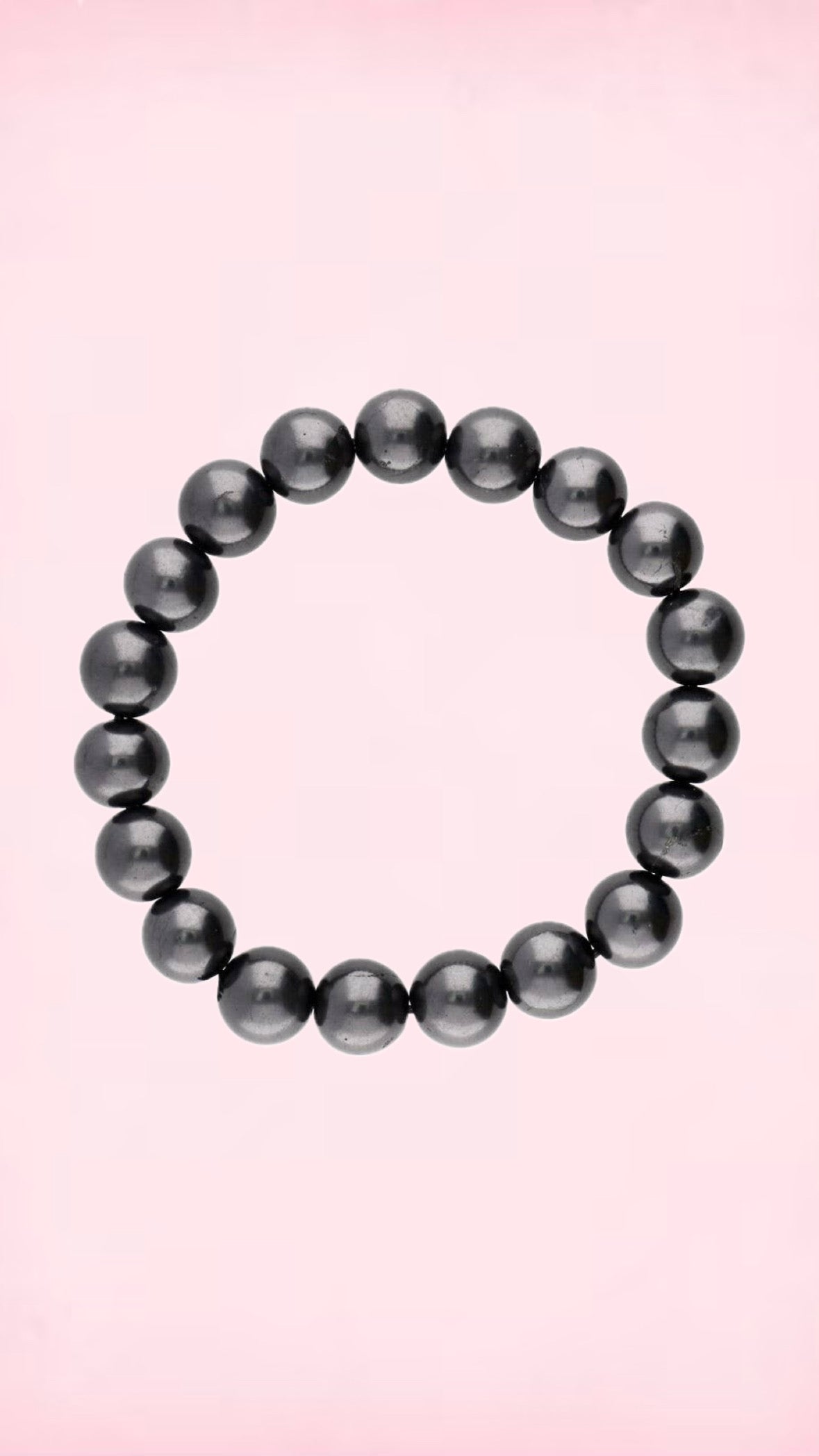 Shungit armbånd med 10 mm perler
