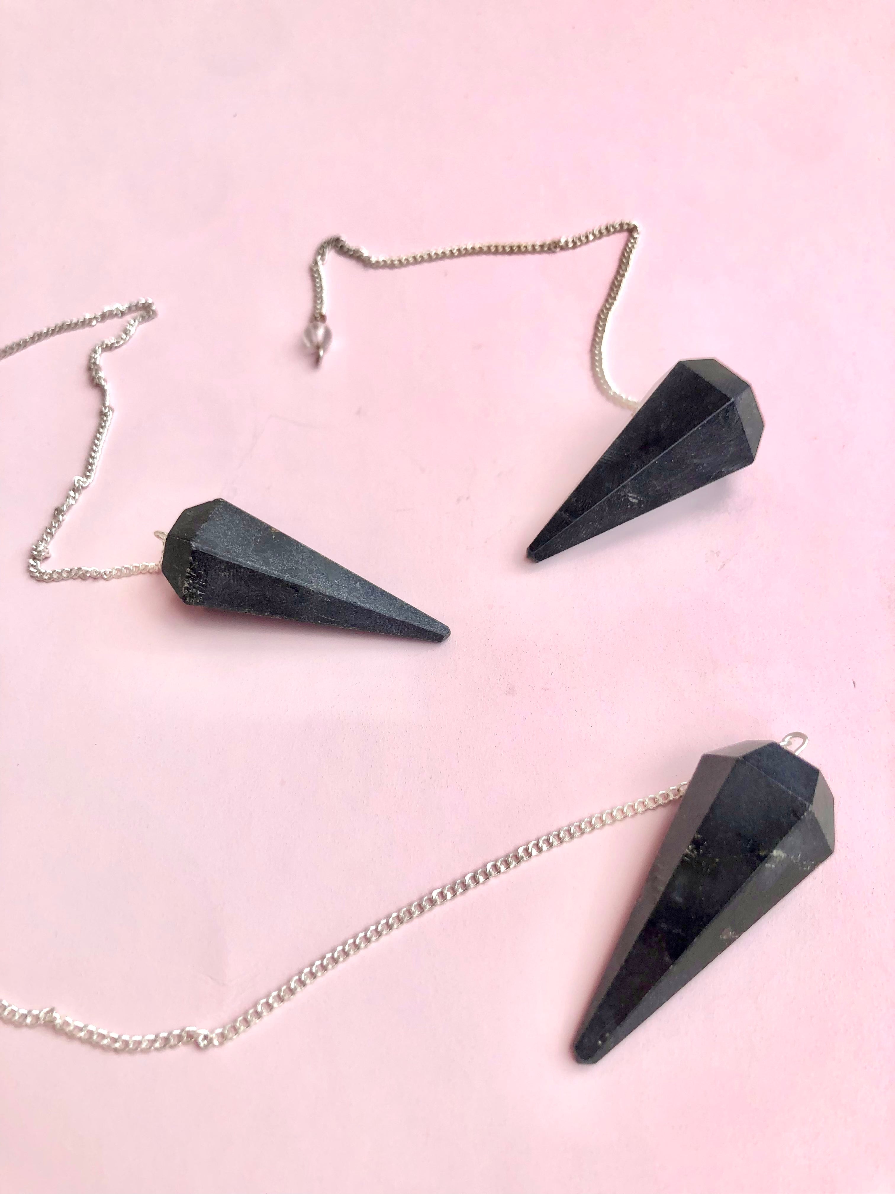 Månesøster Krystaller Sort Obsidian Pendul healing, positiv energi & beskyttelse