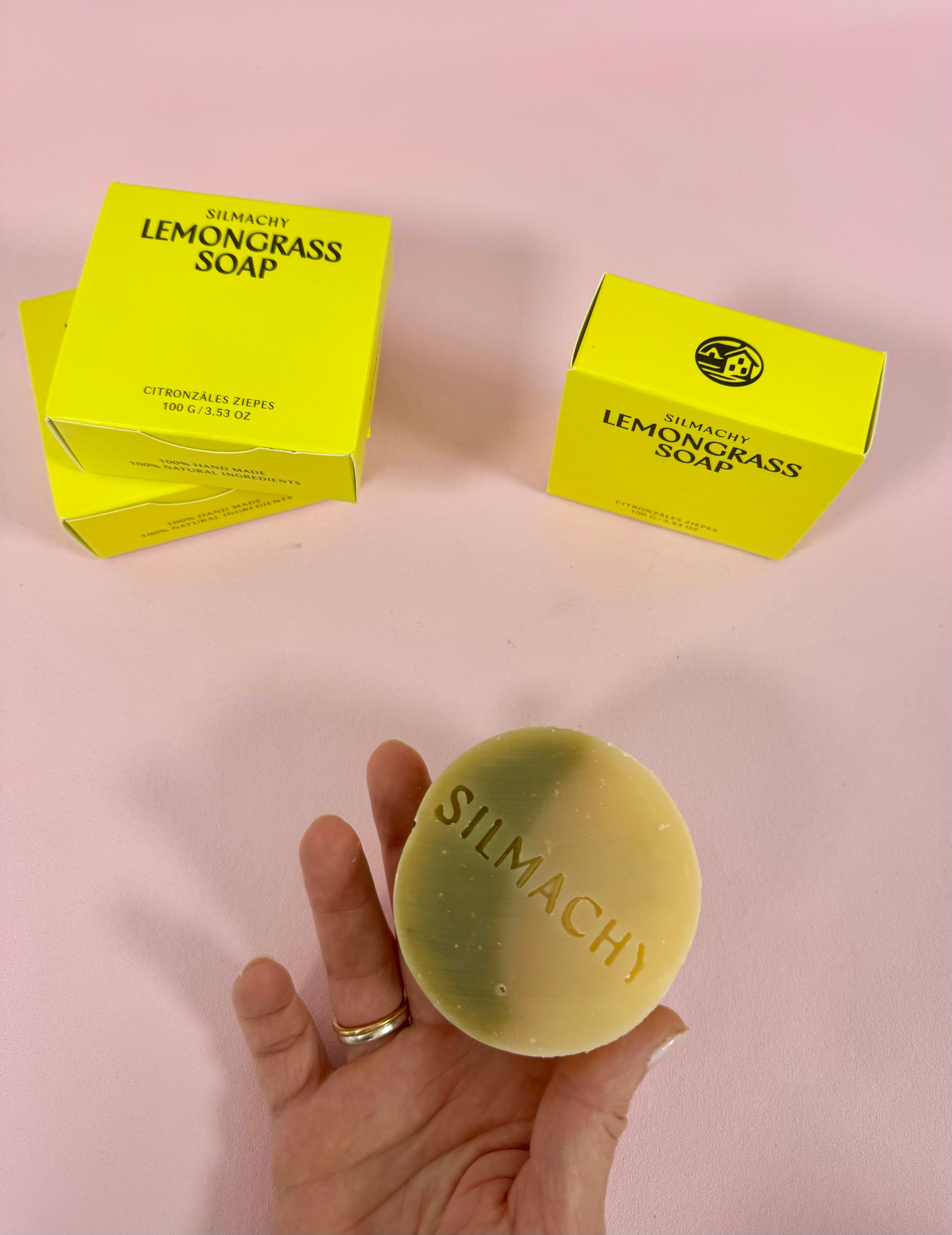 SILMACHY naturlig & opløftende Citrongræssæbe - 100 g - Blødt skummende hånd- og kropssæbe med frisk og citrusagtig citrongræsolie.