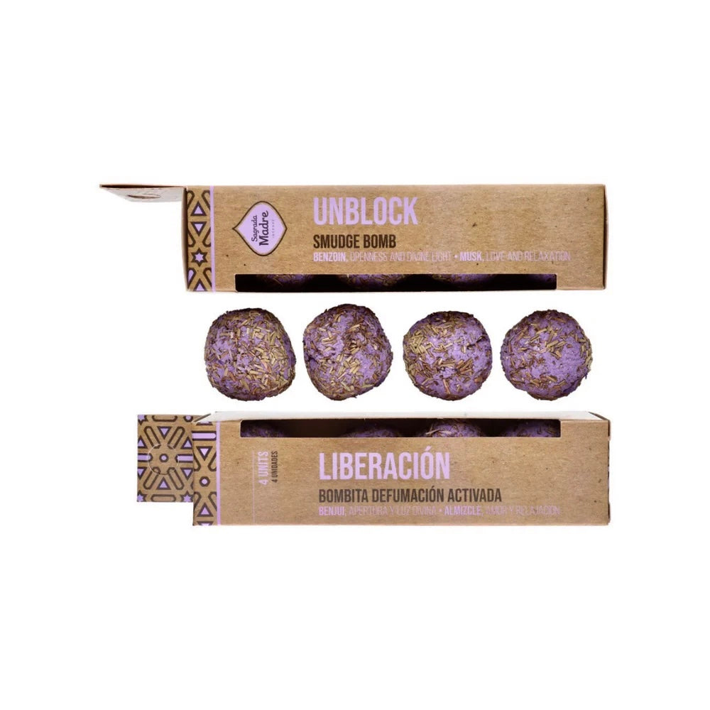 Liberation Ball - Sacred Mother - Æske med 4 Håndlavet Røgelses Smudge Kugler fra Sagrada Madre