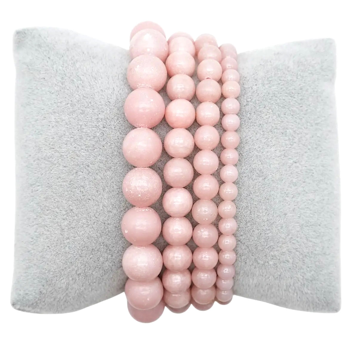 Pink Opal Armbånd ☾ Følelsesmæssig forståelse,Kærlighed, relationer, Åndelig opvågning, formål, Sindsro,Uselviskhed, healing,Trauma lindring,Mestring af frygt, Angstlindring, Visdom, Søvn (4 mm.)