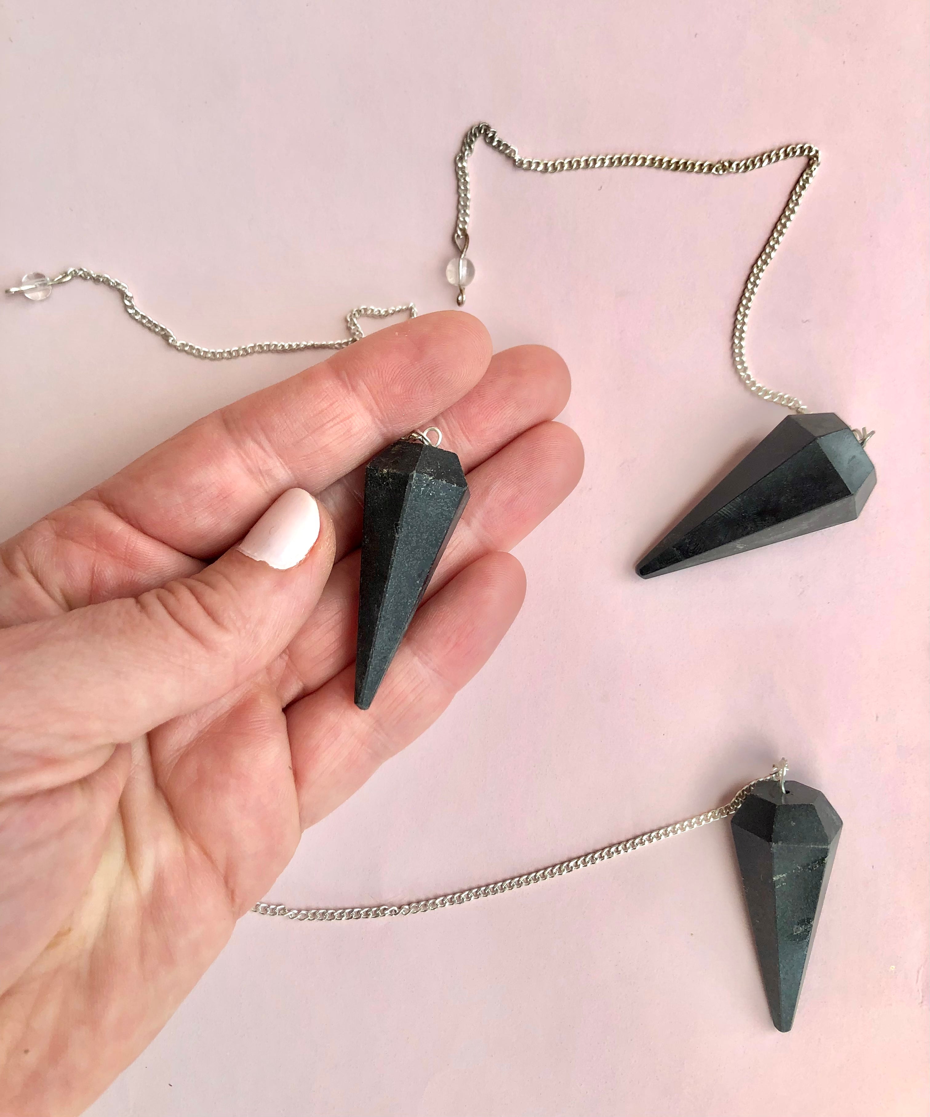 Månesøster Krystaller Sort Obsidian Pendul healing, positiv energi & beskyttelse