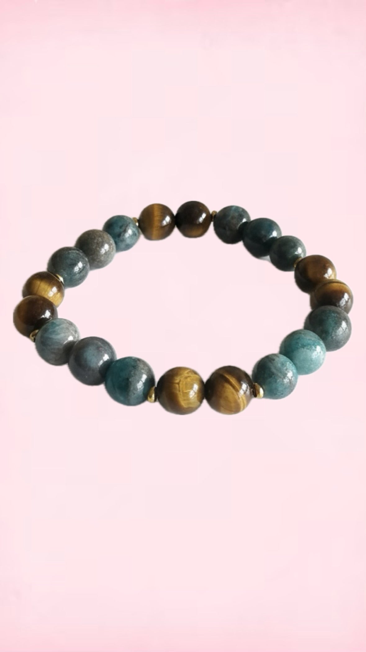 Tigerøje Sten Armbånd og Blå Apatit