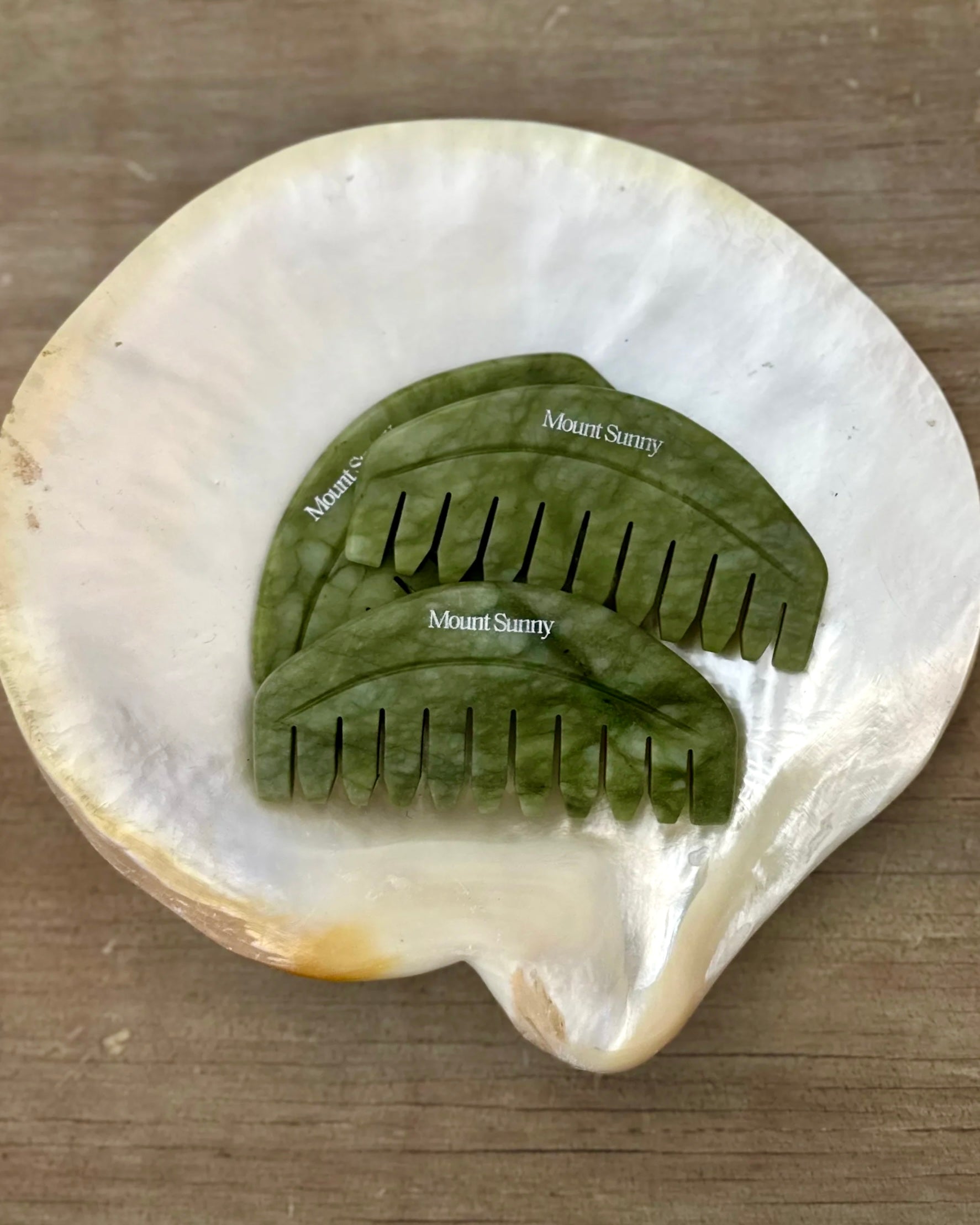 Jade Scalp Gua Sha kam kombination - til ansigt og hovedbund - 100% naturlig jade