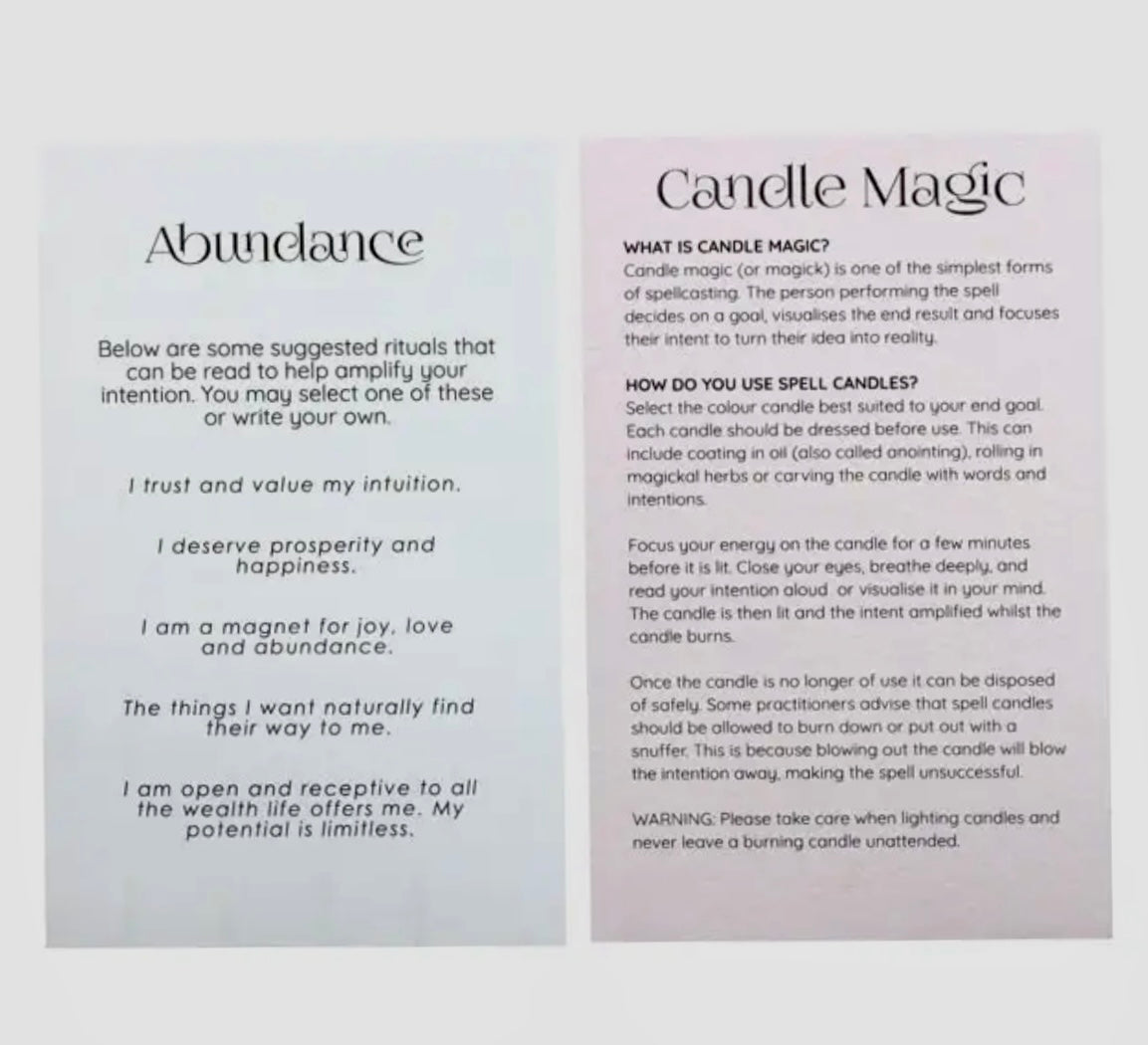 Månesøster Krystaller - Lysegrøn ☾ Abundance SPELL CANDLES ☾ For overflod MAANESOESTER.DK / MÅNESØSTER.DK