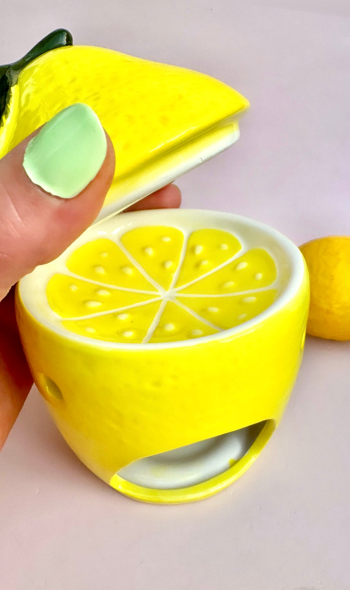 Månesøster Krystaller Voks-røgelses Brænder - Citron Til Aromaterapi