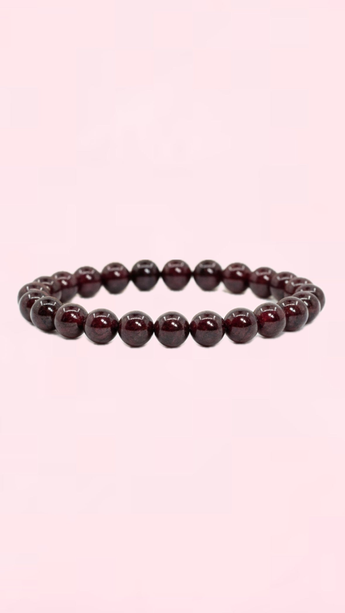 Granat Armbånd ☾ ♡ Kærlighed, Seksualitet & Kundalini ♡ ( 6mm.)