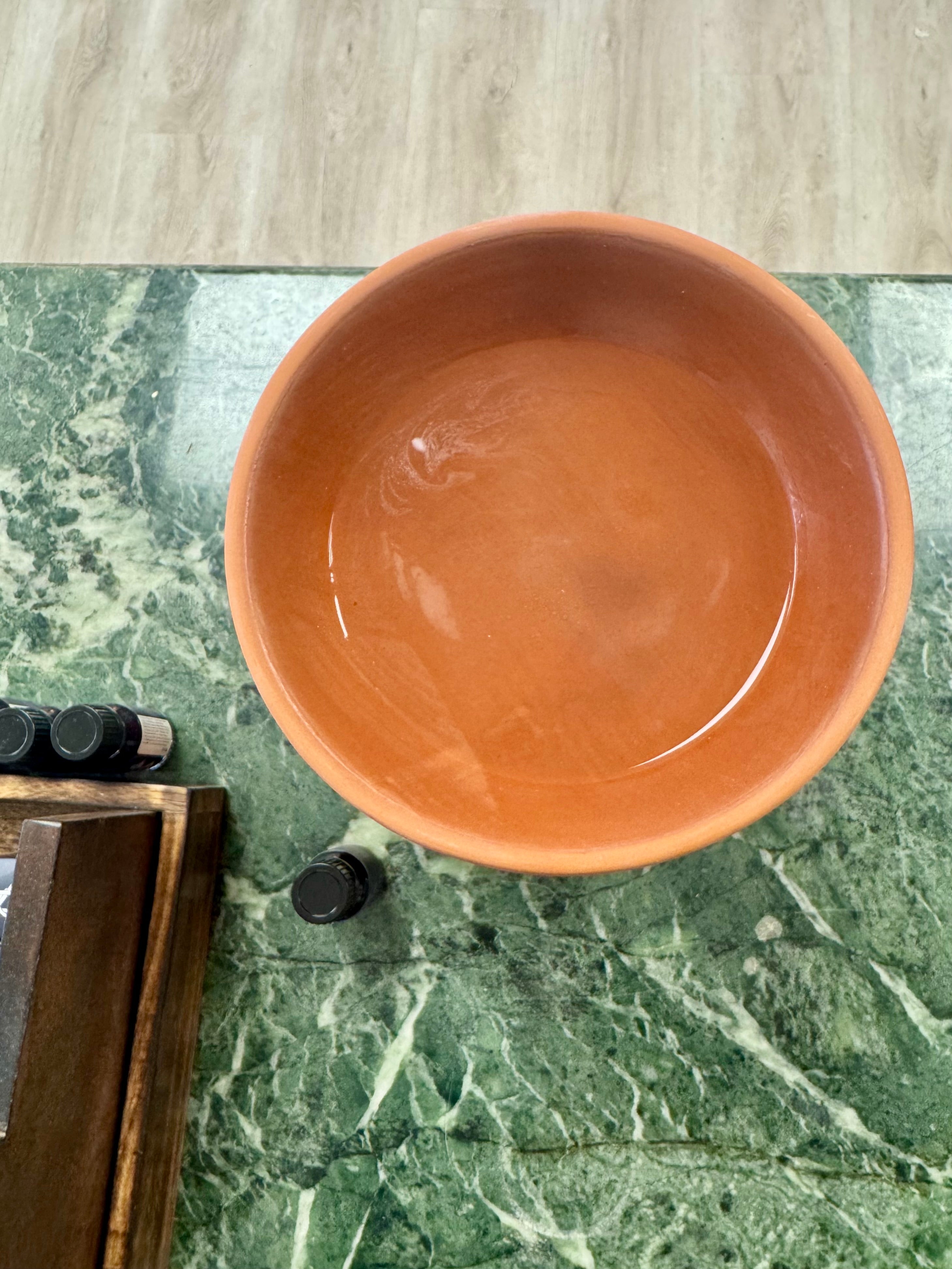 Stor terracotta olie & voks brænder - 20 cm