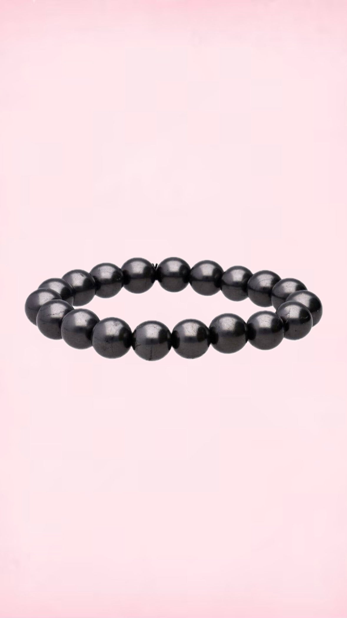 Shungit armbånd med 10 mm perler