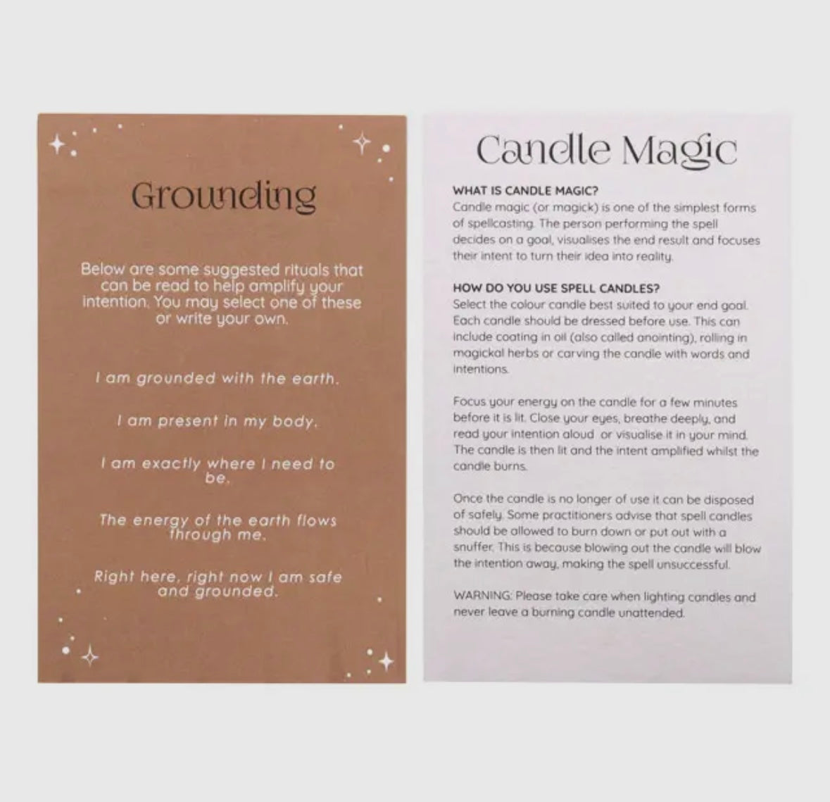 Månesøster Krystaller - Brune ☾ Grounding SPELL CANDLES ☾ For Jordforbindelse