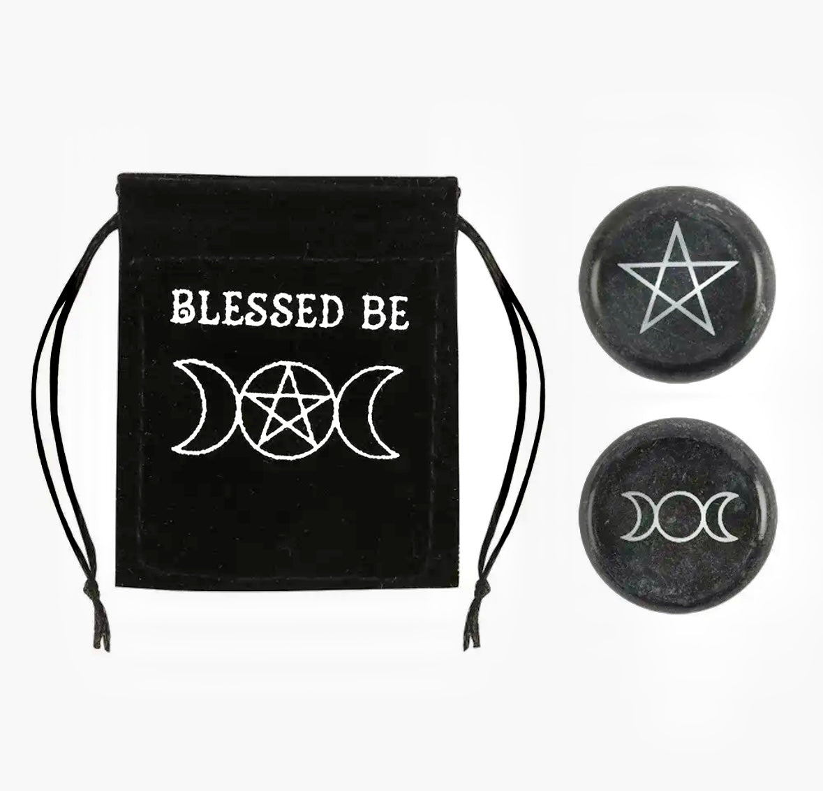 Wiccan charm “ Blessed Be “ pentagram ☾ lykkepose
