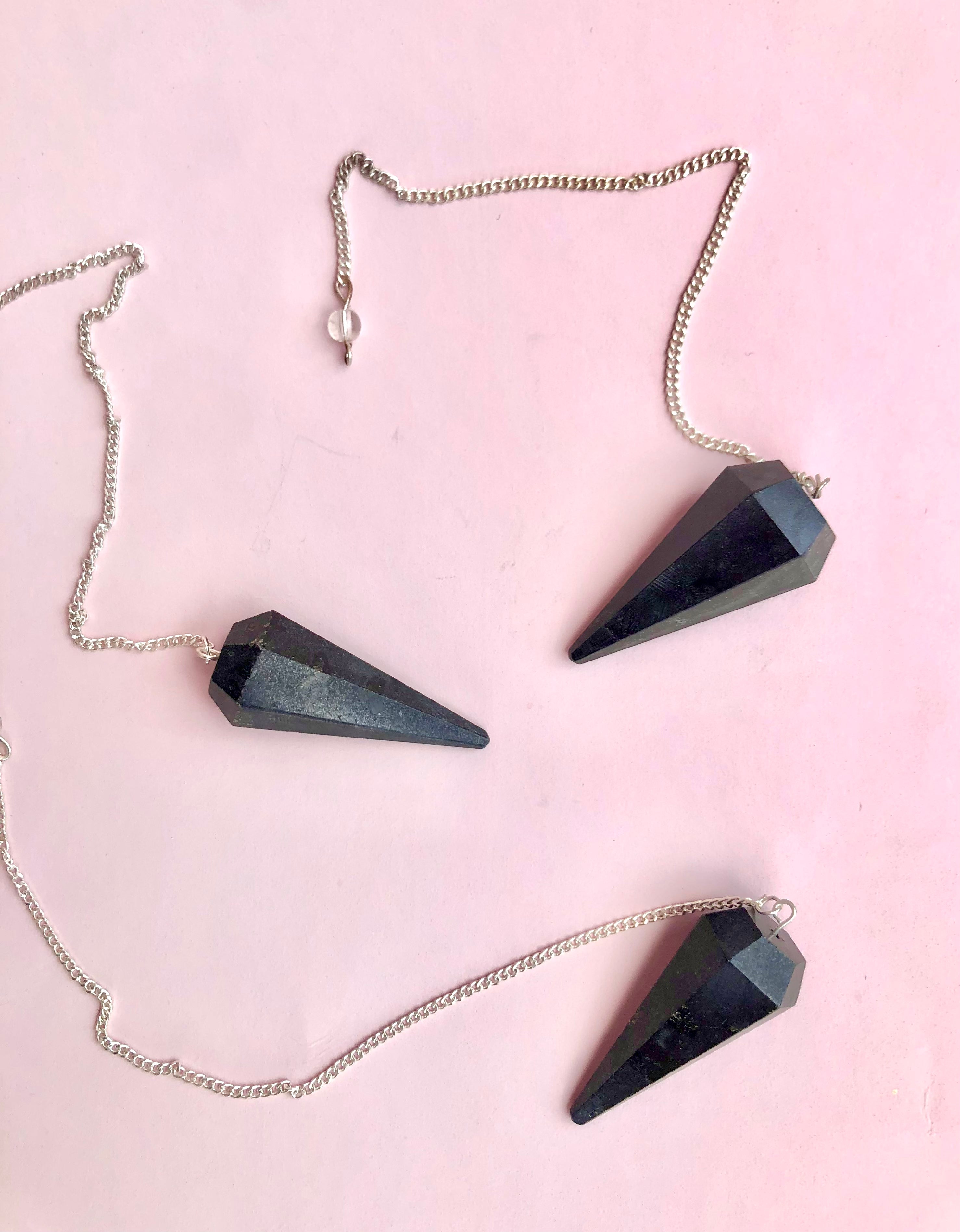 Månesøster Krystaller Sort Obsidian Pendul healing, positiv energi & beskyttelse