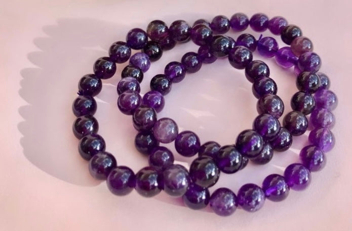 Armbånd til mænd - A+ Ametyst ☾ RO, HEALING & SELVKÆRLIGHED ☾ (8 mm.)