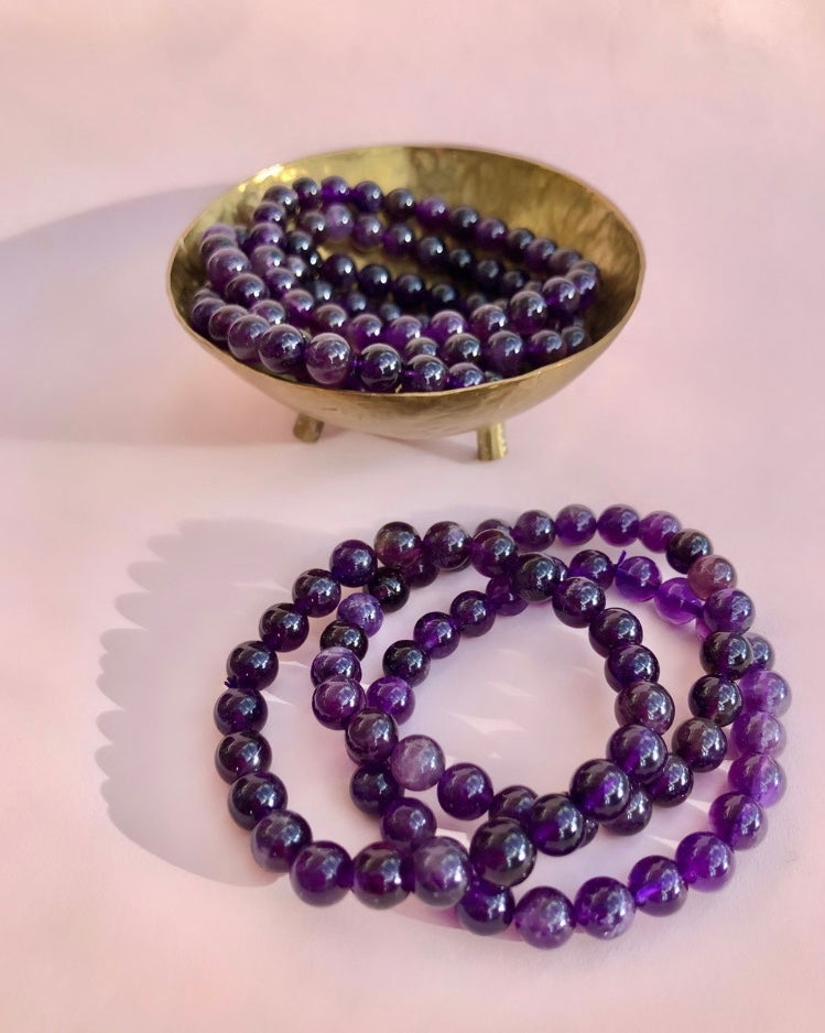 Armbånd til mænd - A+ Ametyst ☾ RO, HEALING & SELVKÆRLIGHED ☾ (8 mm.)