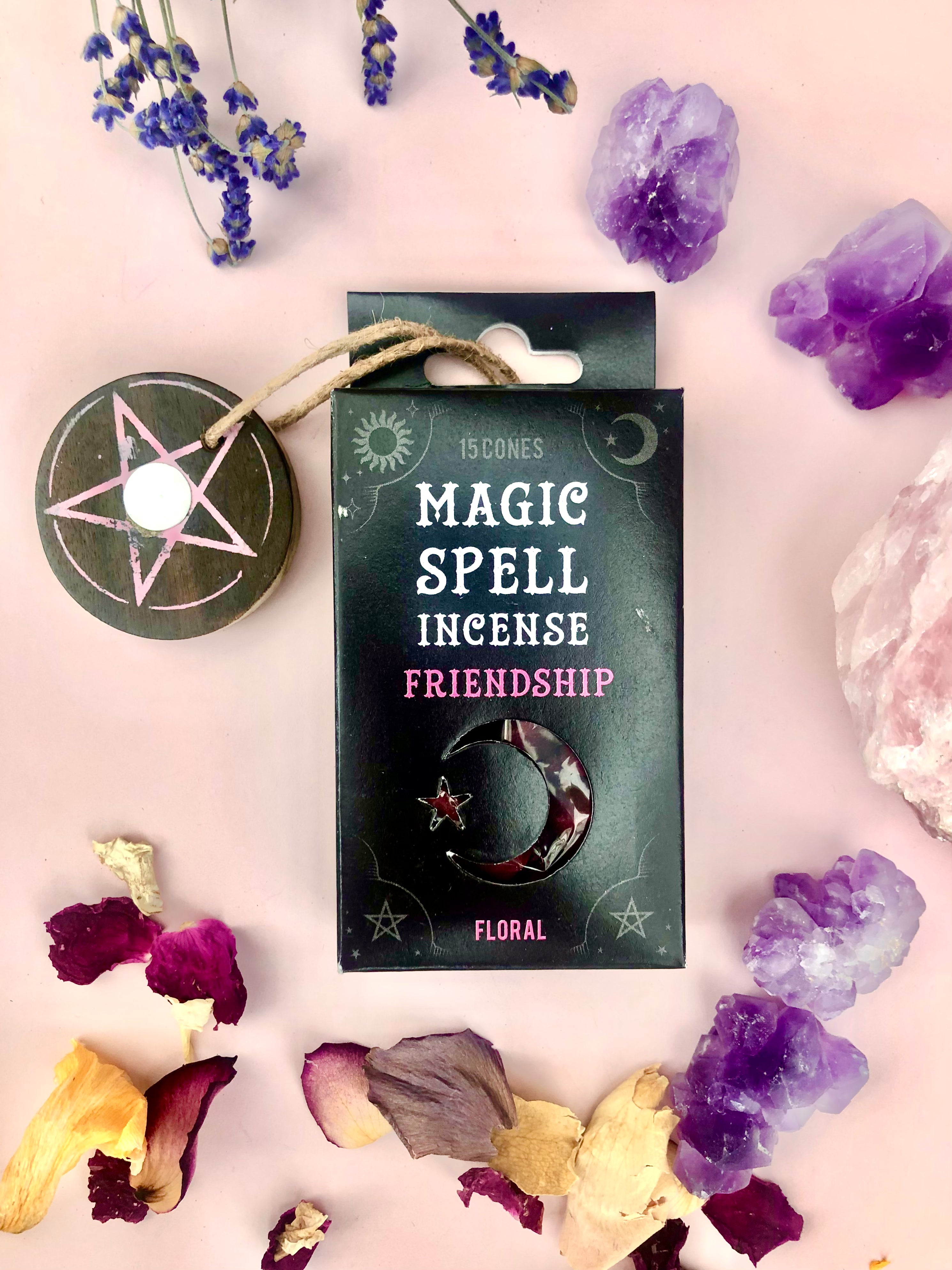 Månesøster Krystaller - Friendship ☾ “Magic Spell” Røgelses Kegler ☾ Flora