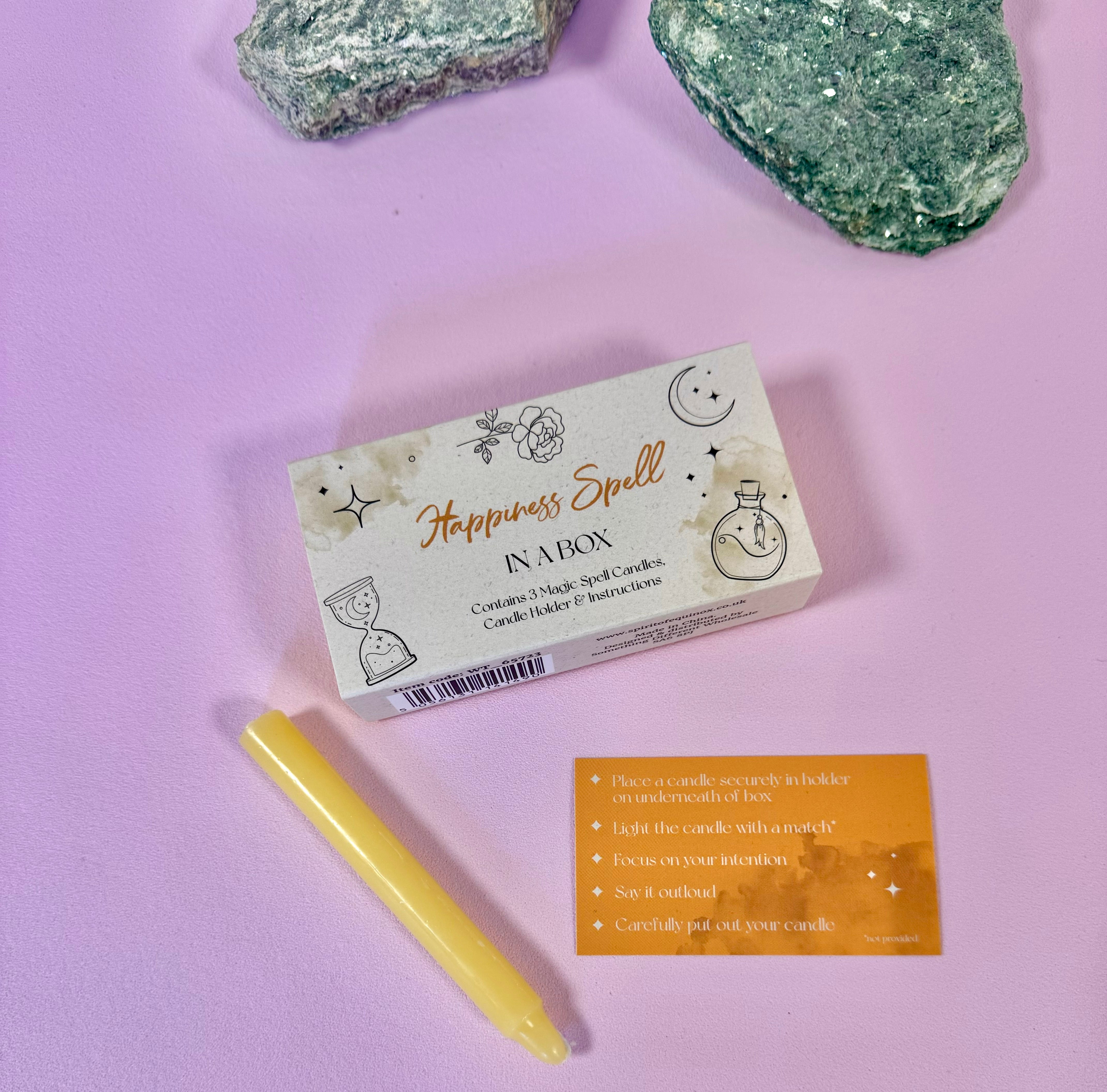 Månesøster Krystaller - Happiness Spell ☾ Magisk Lykke formular i en æske ☾ SPELL CANDLES ☾
