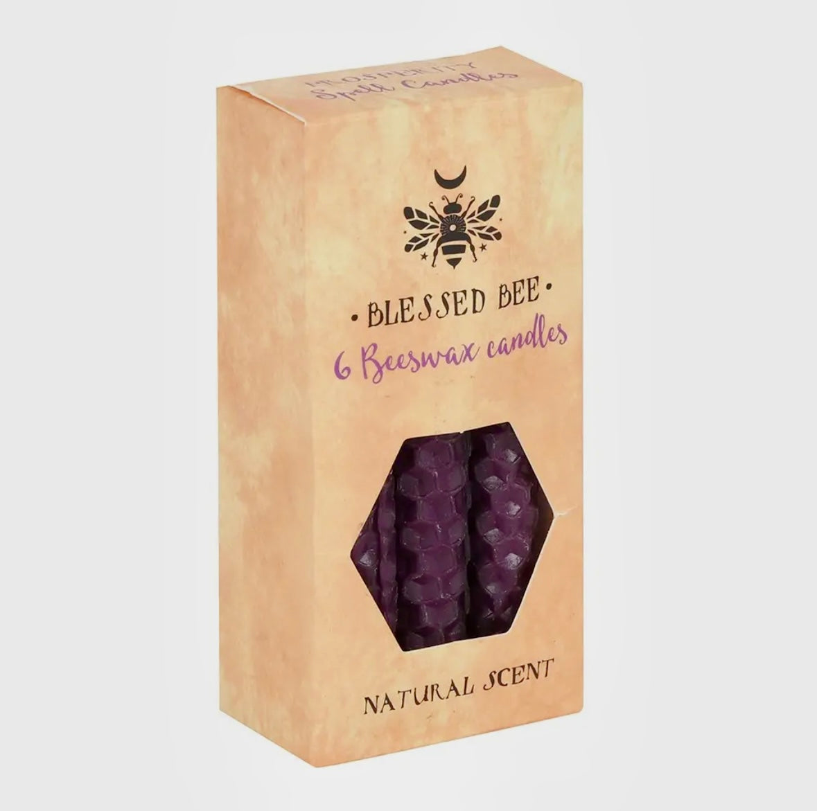 Månesøster Krystaller - Sæt med 6 LILLA ☾ Bivoks magic SPELL CANDLES ☾ MÅNESØSTER.DK / MAANESOESTER.DK