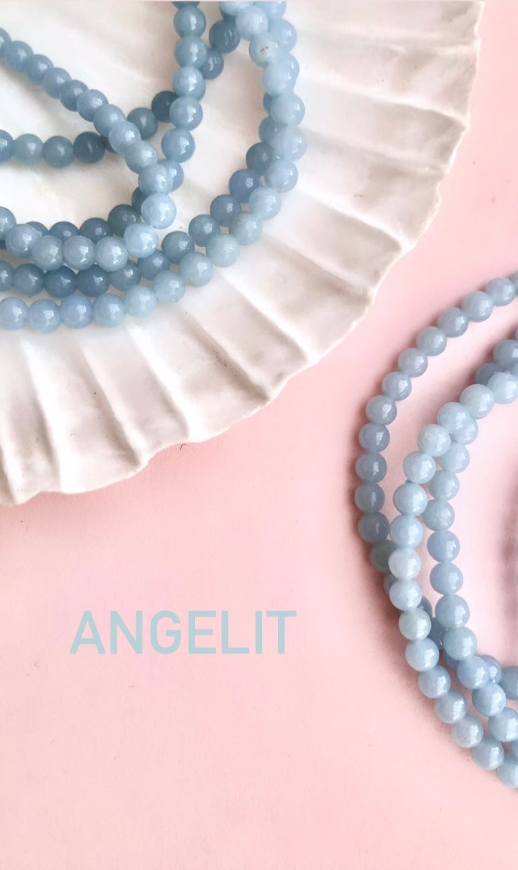 Månesøster Krystaller Angelit Englesten Armbånd