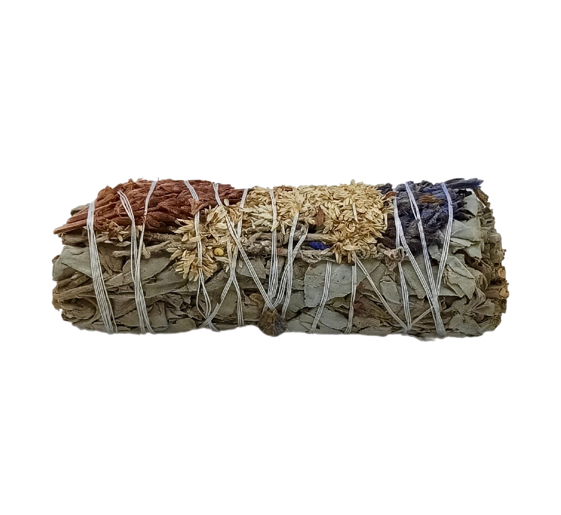 Månesøster Krystaller Horsens - Smudge Stick - Hvid Salvie, Lavendel og Mullein (Kongelys) - (10 cm.) / MAANESOESTER.DK / MÅNESØSTER.DK