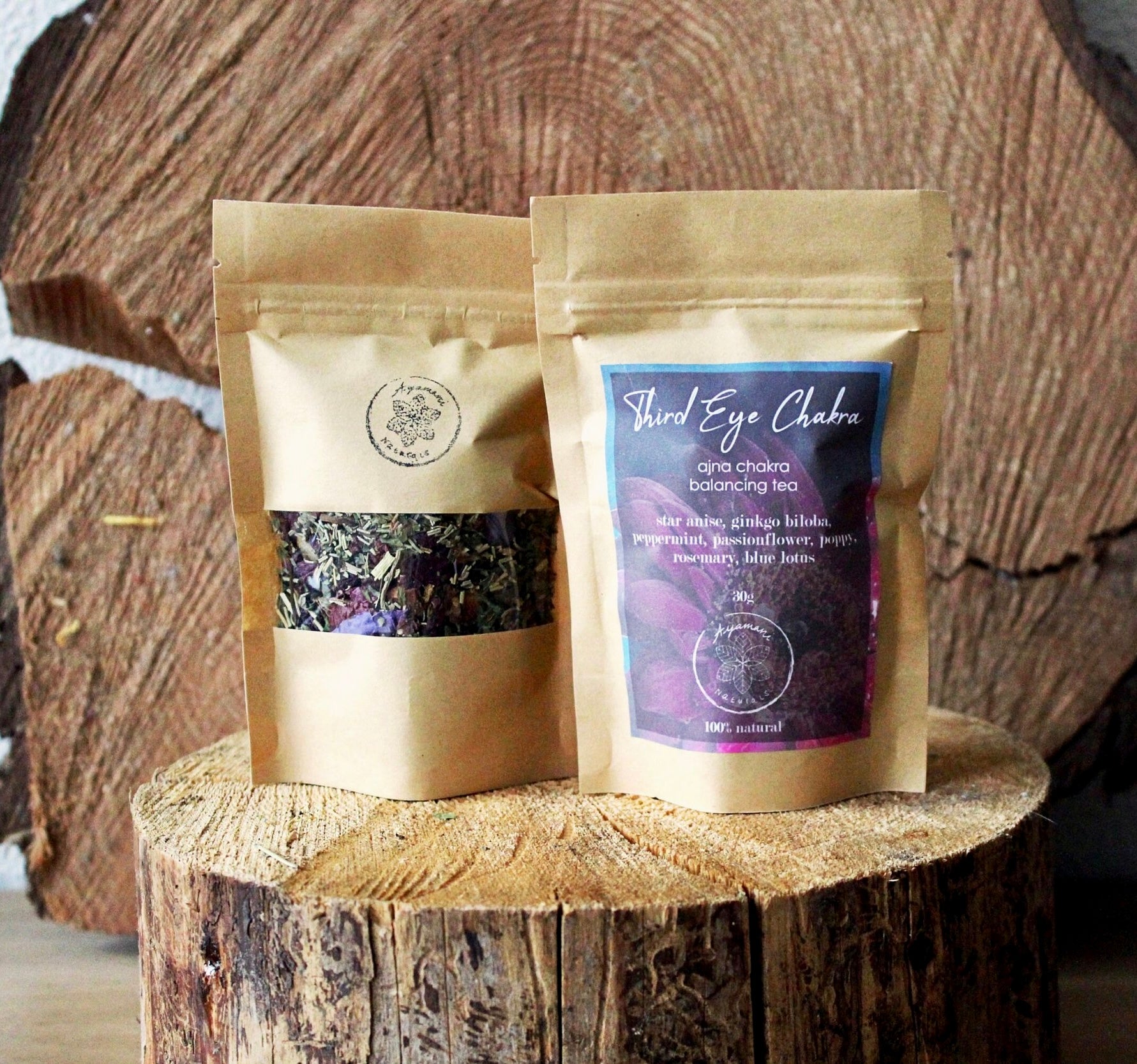 THIRD EYE CHAKRA TEA ☽ Tredje Øje Chakra Te Fra Ayamani Naturals ☽ 100 gram