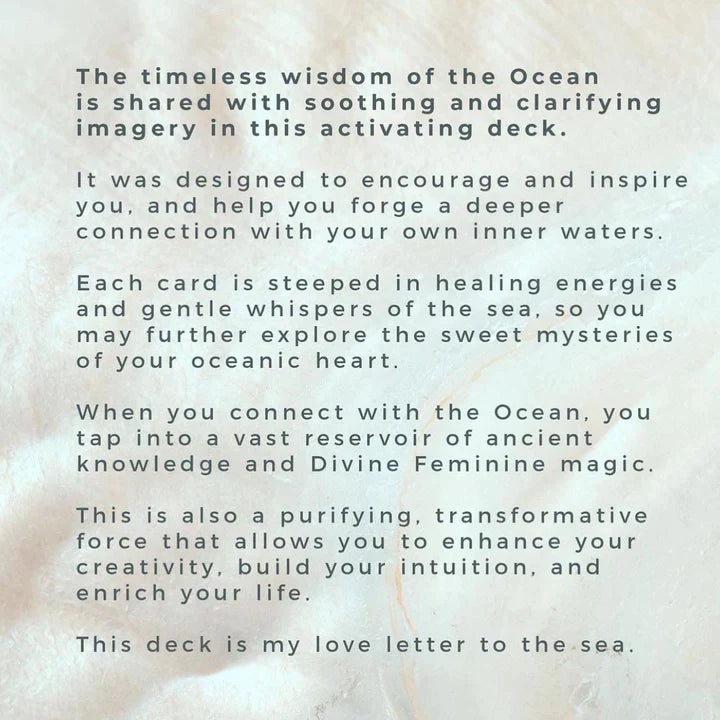 Ocean Dreams Danielle Noel Orakelkort Orakel Kort Tarotkort Tarot Kort Månesøster Krystaller Maanesoester https://maanesoester.dkMånesøster Krystaller Ocean Dreams Orakel Kort - Luksuriøse kort med en turkis, glitrende ryg - Danielle Noel - https://maanesoester.dk www.månesøster.dk
