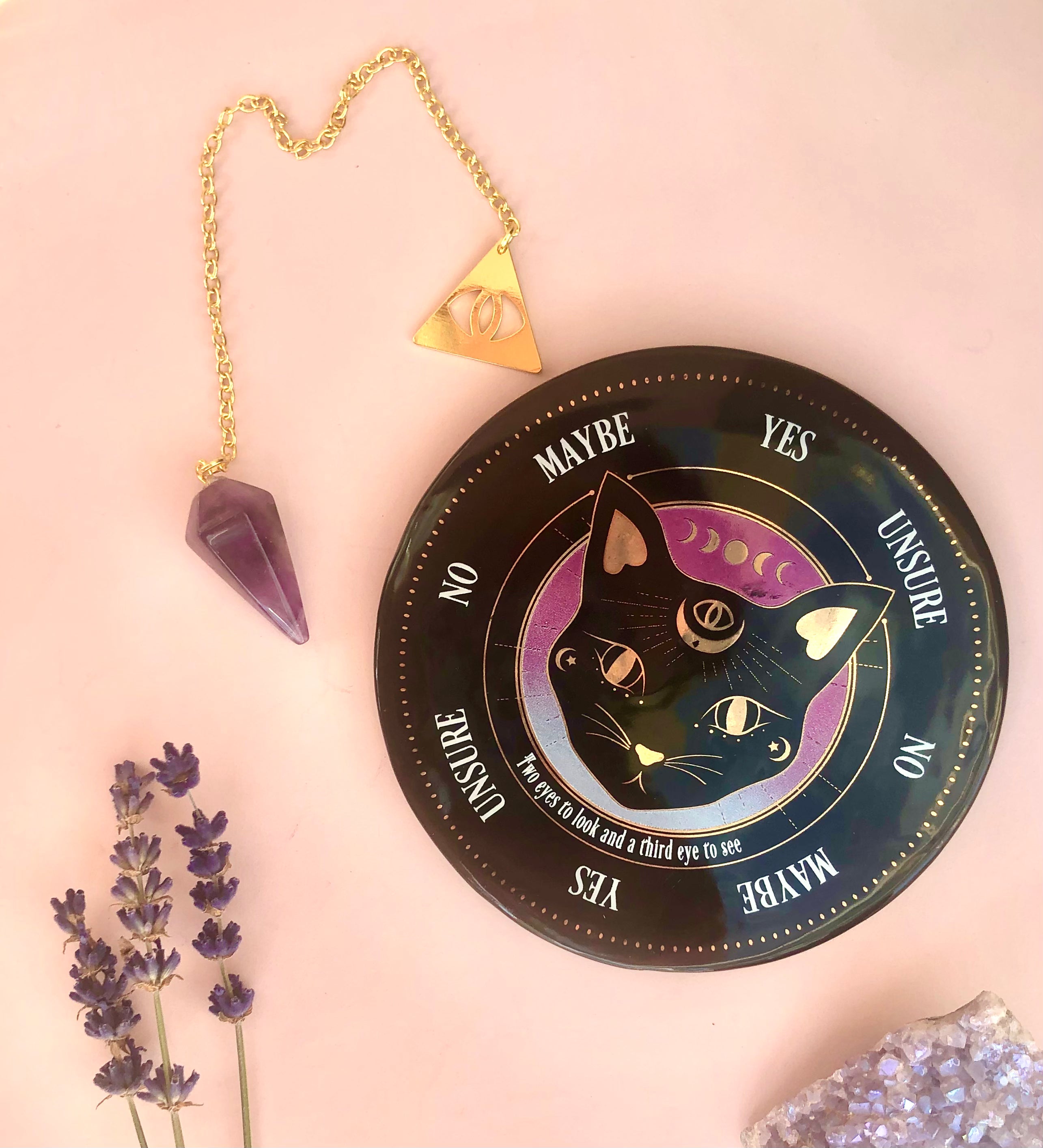 Månesøster Krystaller Ametyst ☾ Pendul & Board