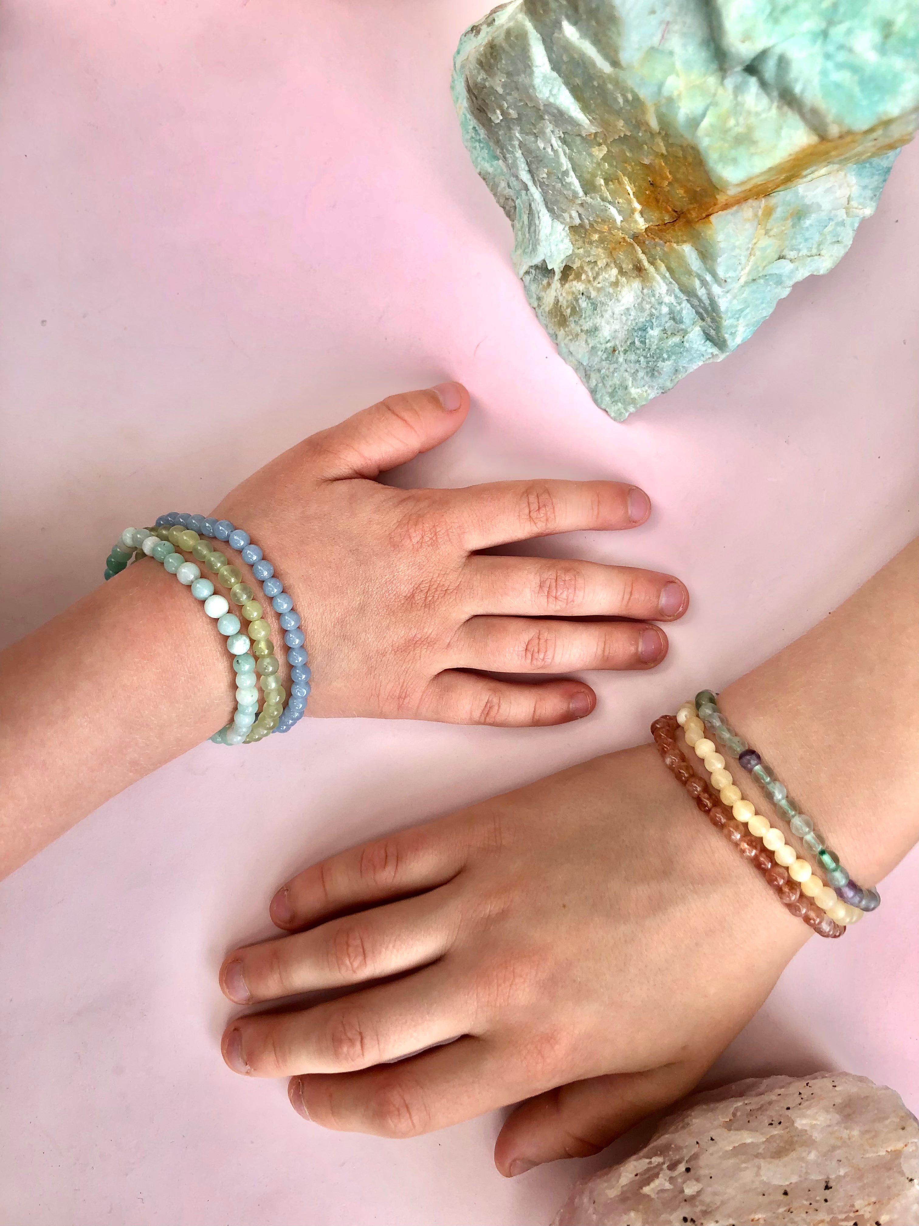 Månesøster Krystaller Sol Sten Solsten Sunstone Sun Stone Armbånd til børn